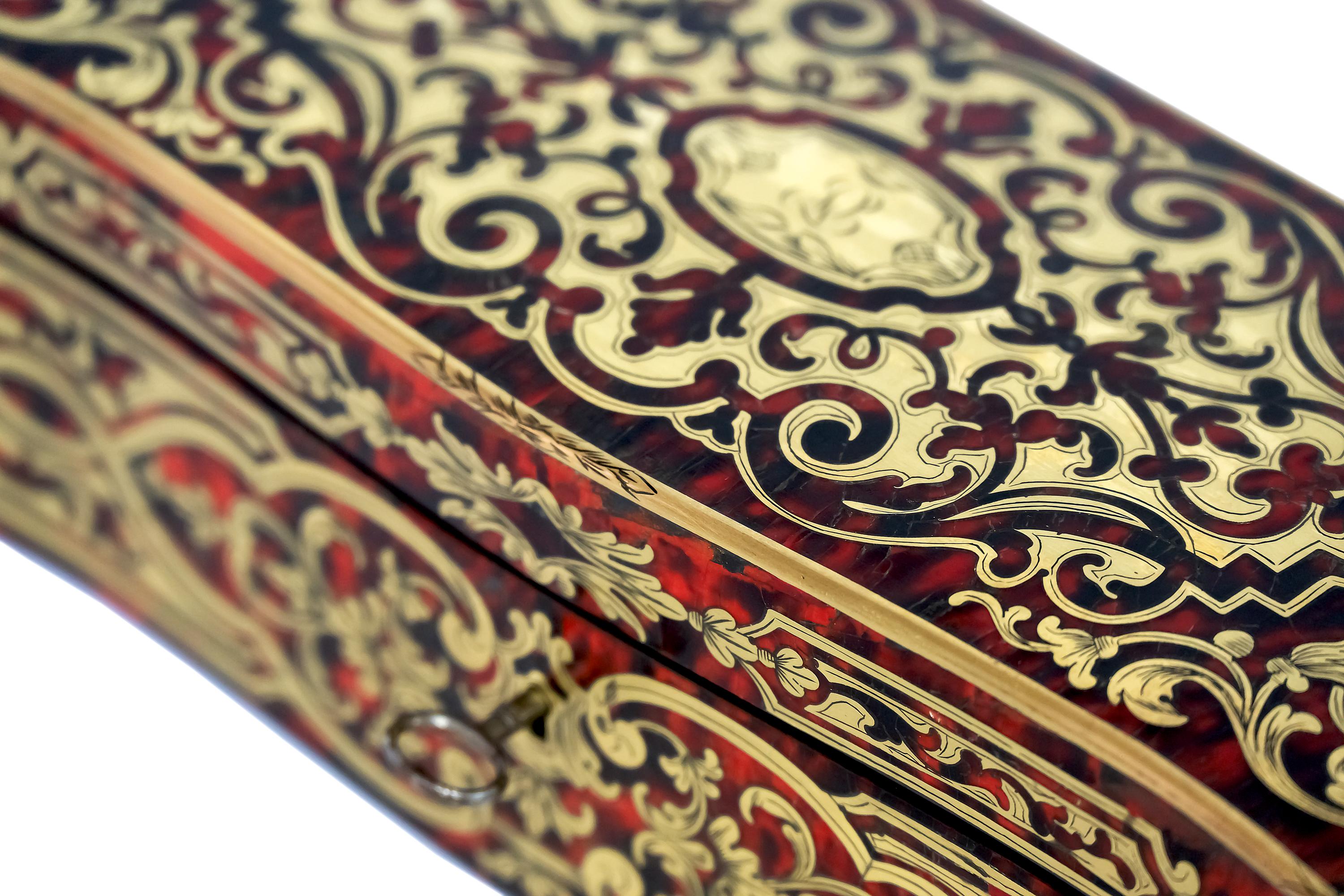 Antique French Boulle Napoleon III Marquetry Box For Sale 2