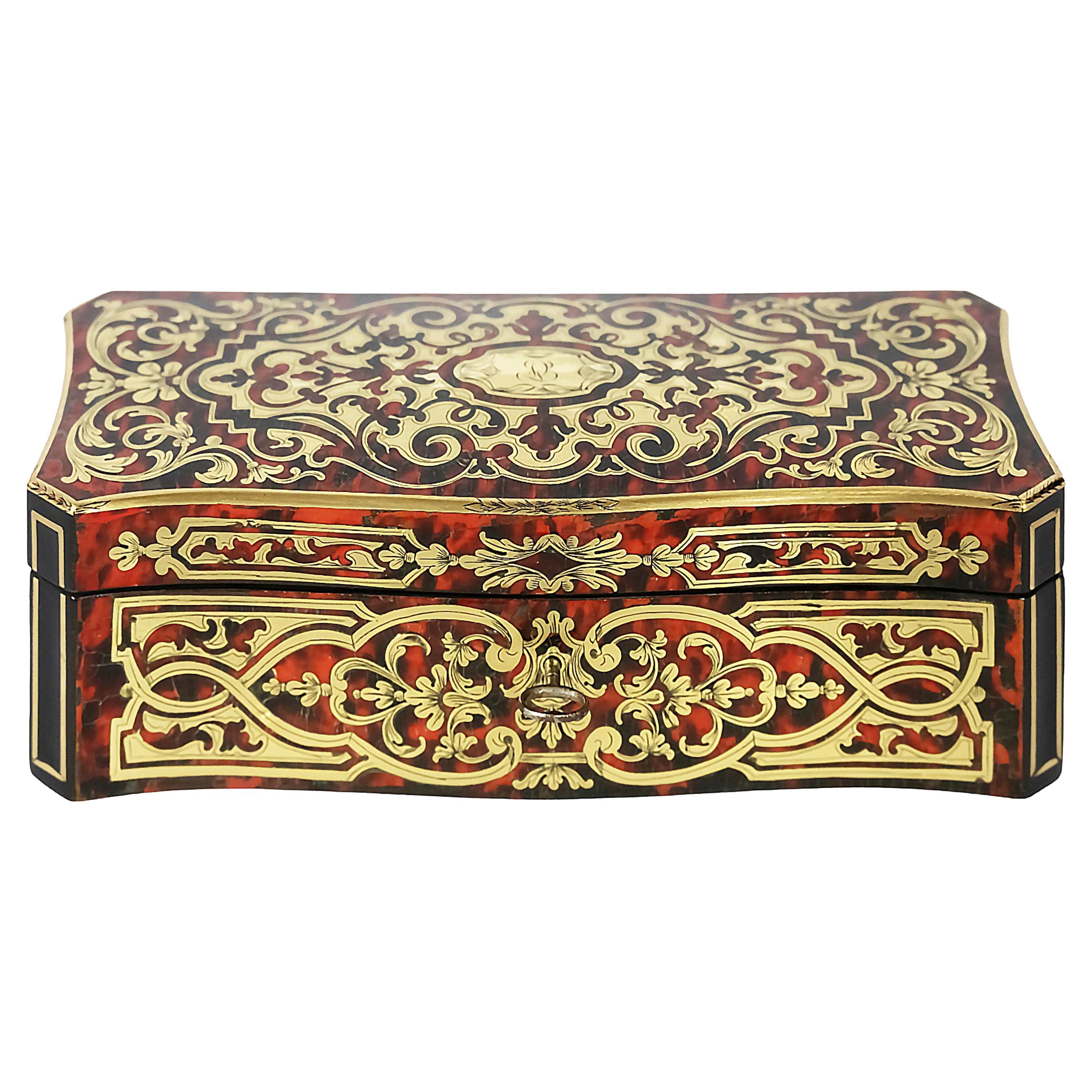 Antique French Boulle Napoleon III Marquetry Box