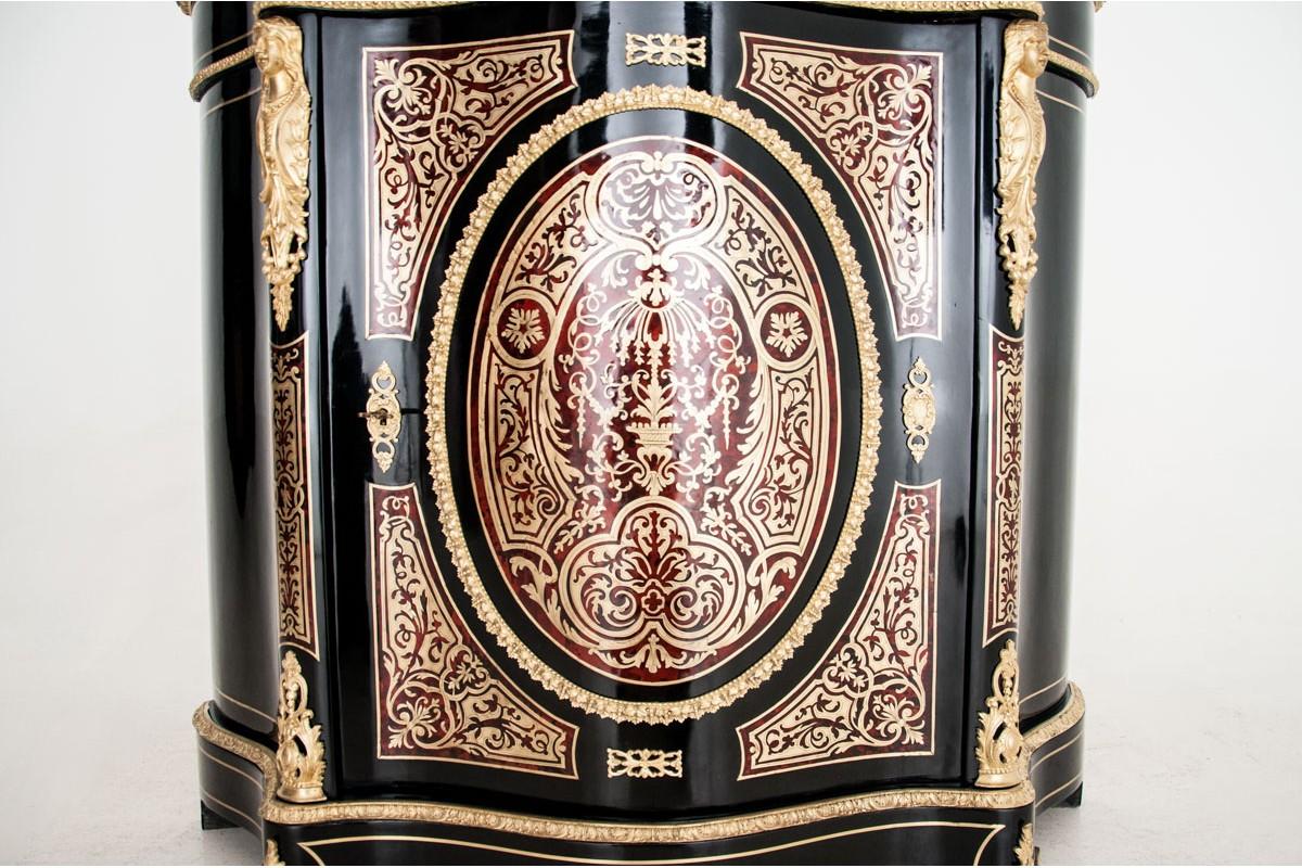 Antique French Boulle Napoleon III Inlaid Cabinet In Good Condition In Chorzów, PL