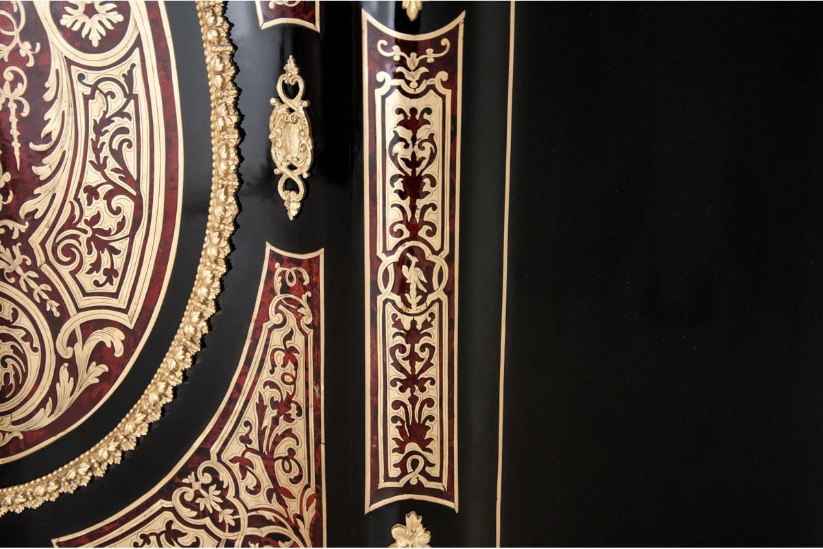 Brass Antique French Boulle Napoleon III Inlaid Cabinet