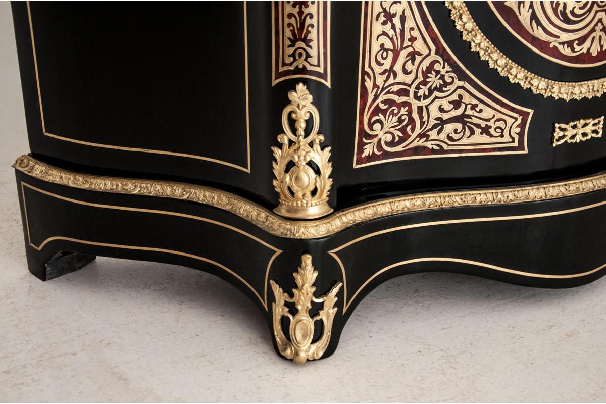 Antique French Boulle Napoleon III Inlaid Cabinet 1