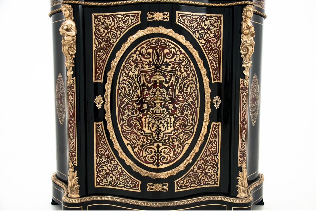 Antique French Boulle Napoleon III Inlaid Cabinet 1