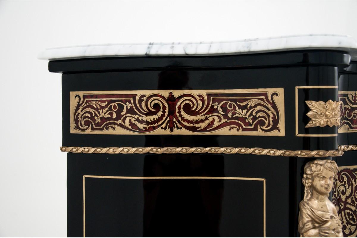 Antique French Boulle Napoleon III Inlaid Cabinet 4