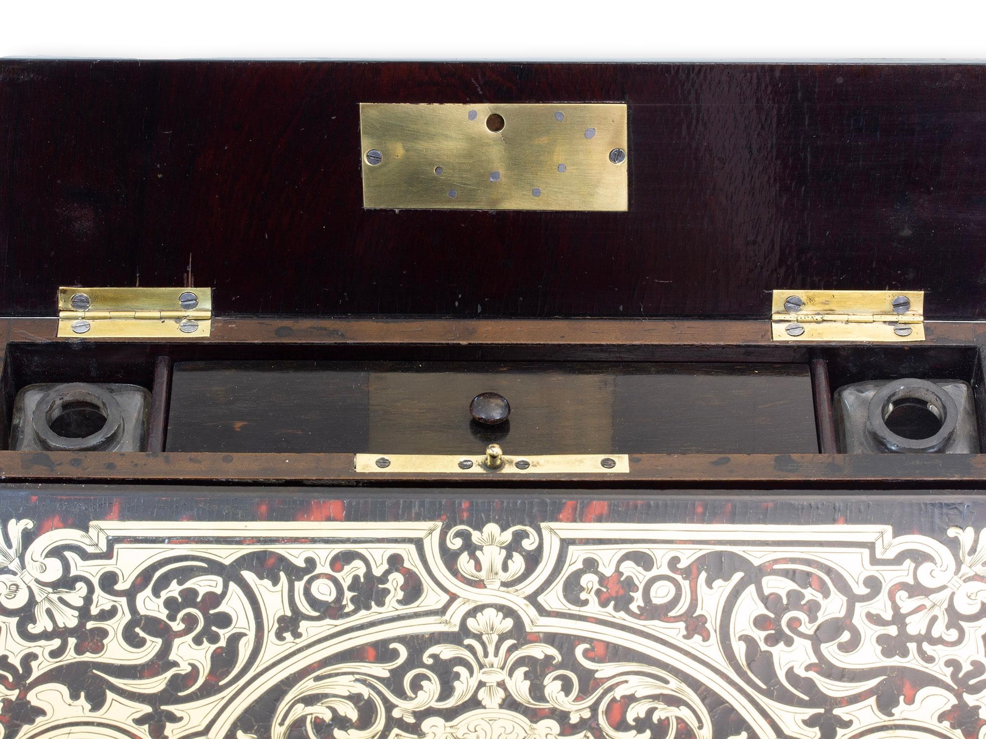 Antique French Boulle Writing Box For Sale 4