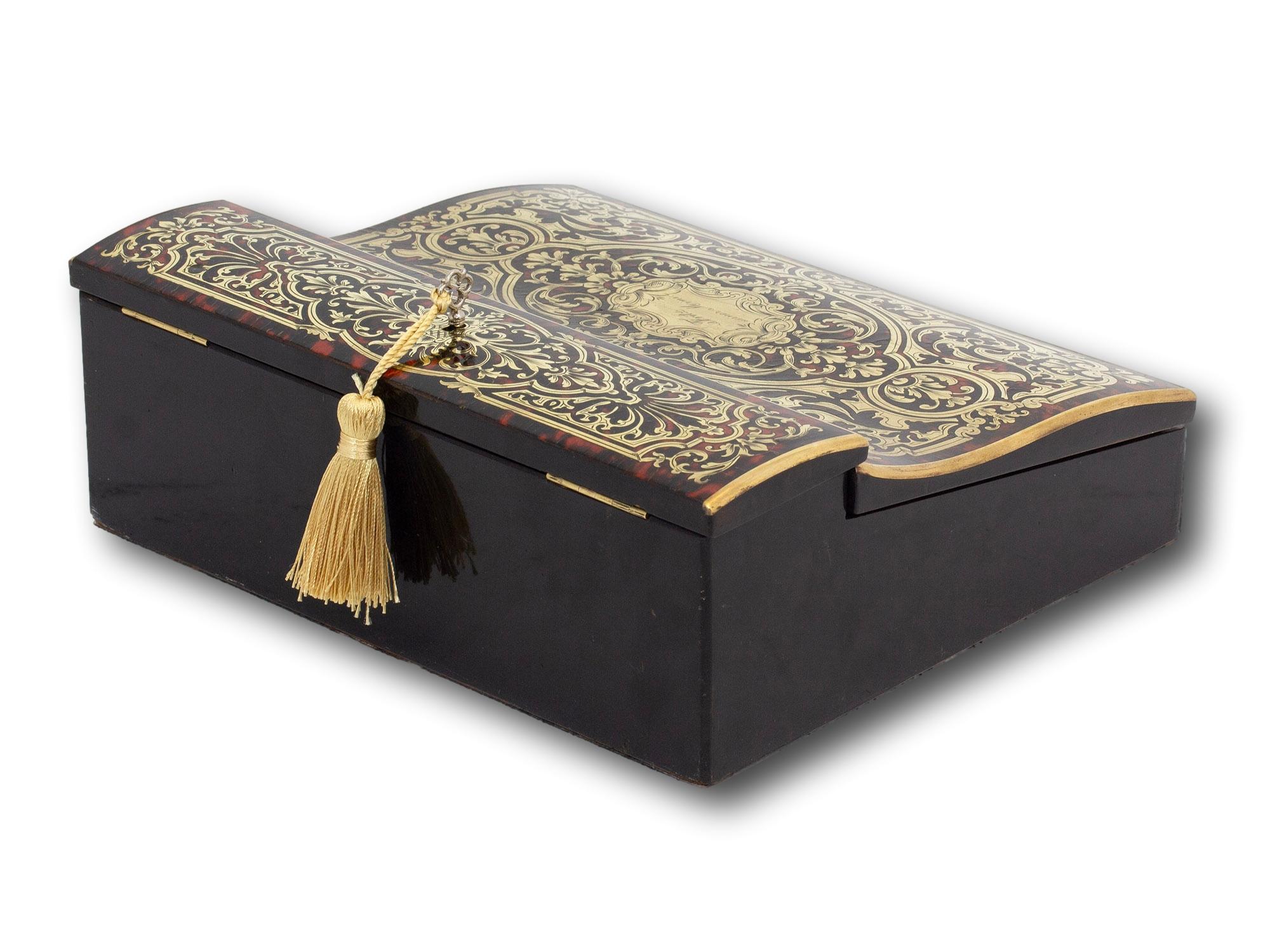 Antique French Boulle Writing Box For Sale 5
