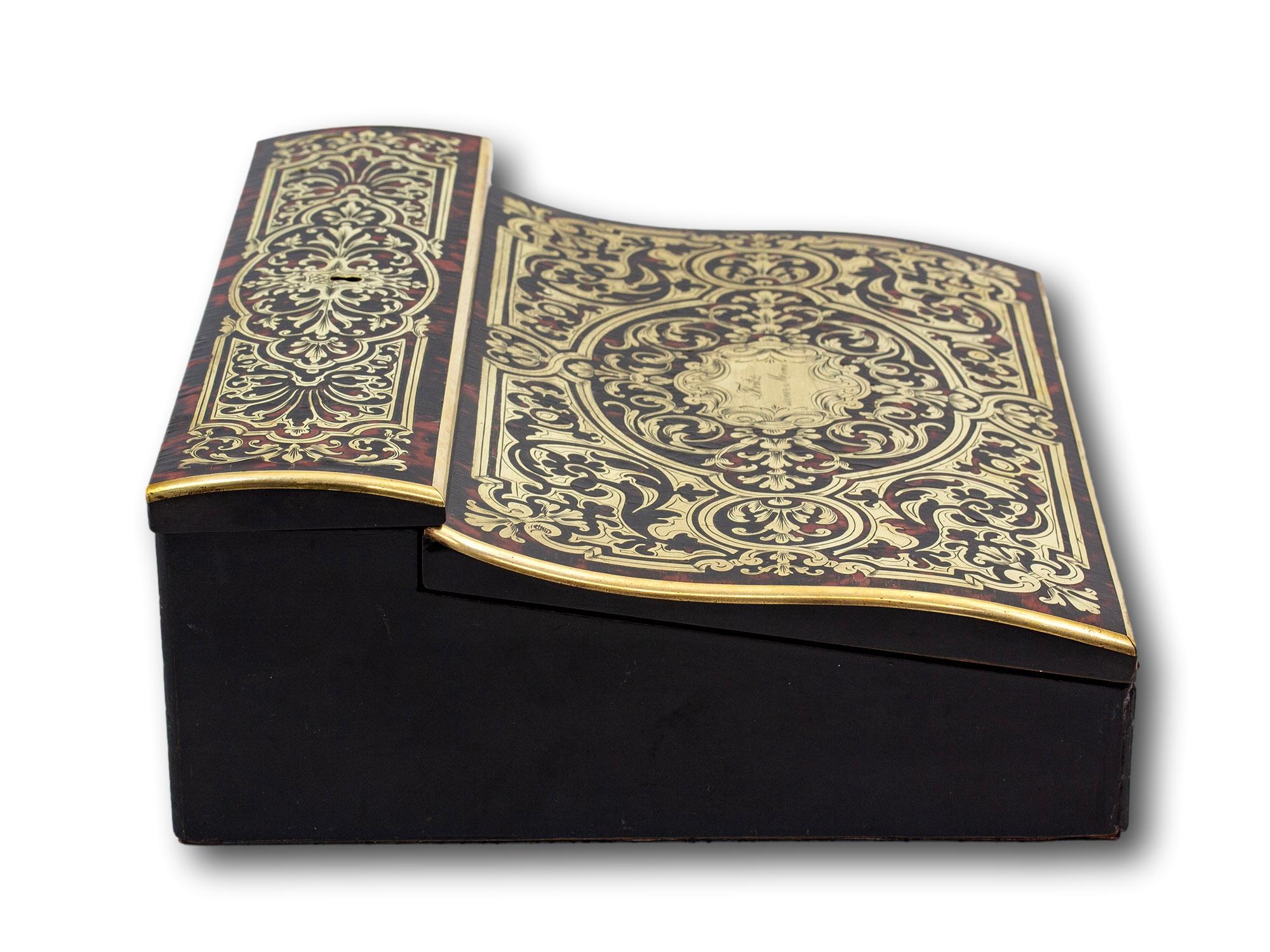 Antique French Boulle Writing Box In Good Condition For Sale In Northampton, GB