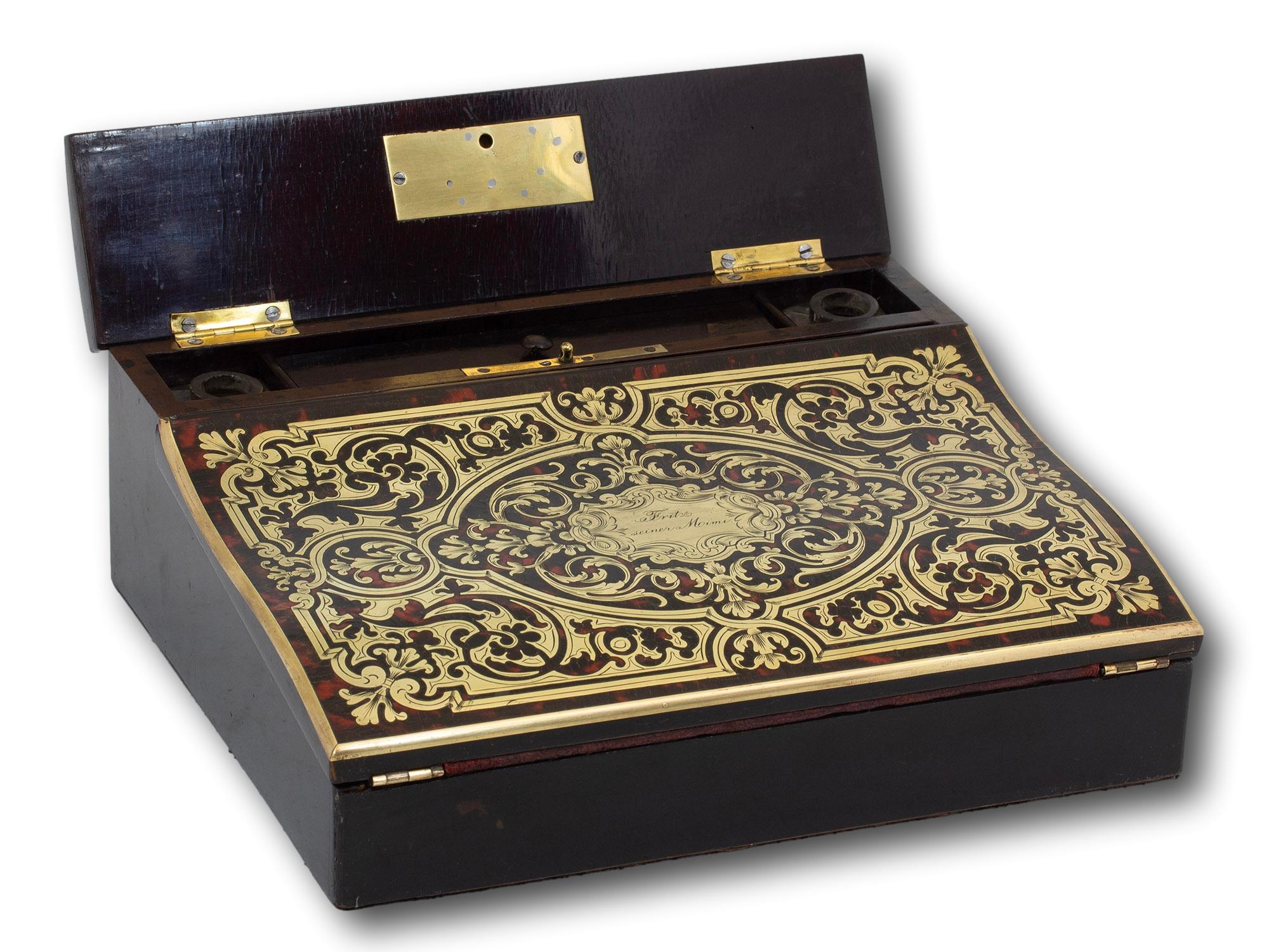 Antique French Boulle Writing Box For Sale 1