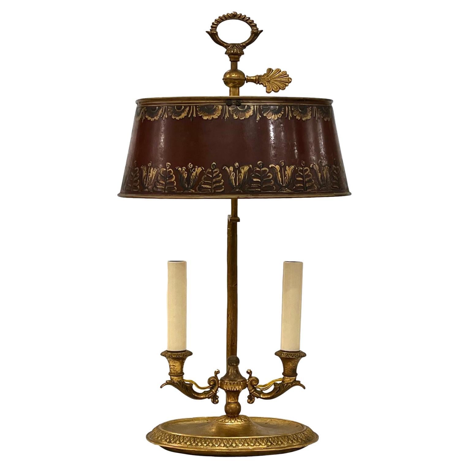 Antique French Boulliote Lamp For Sale