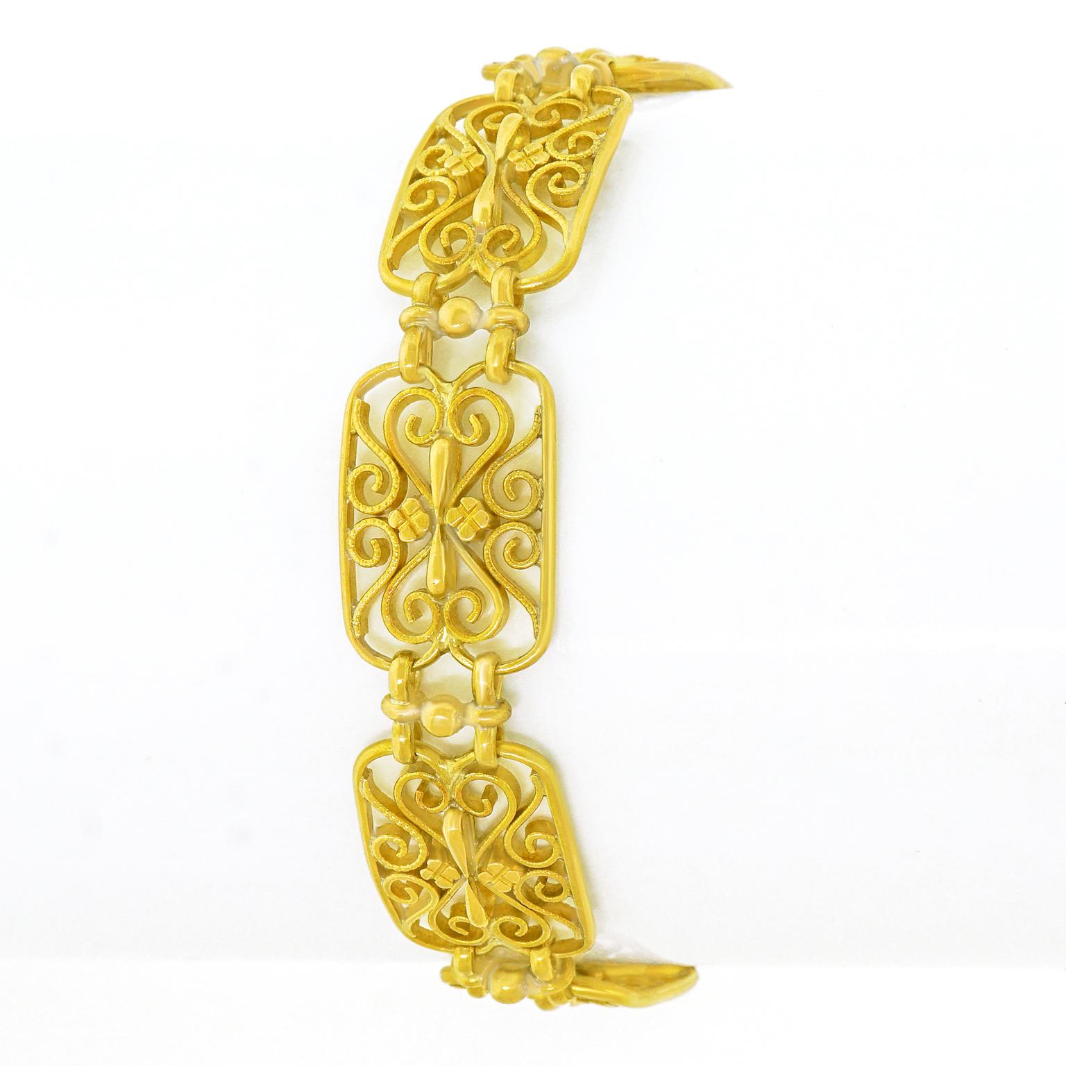 Victorien Bracelet français ancien 18 carats, années 1880 en vente