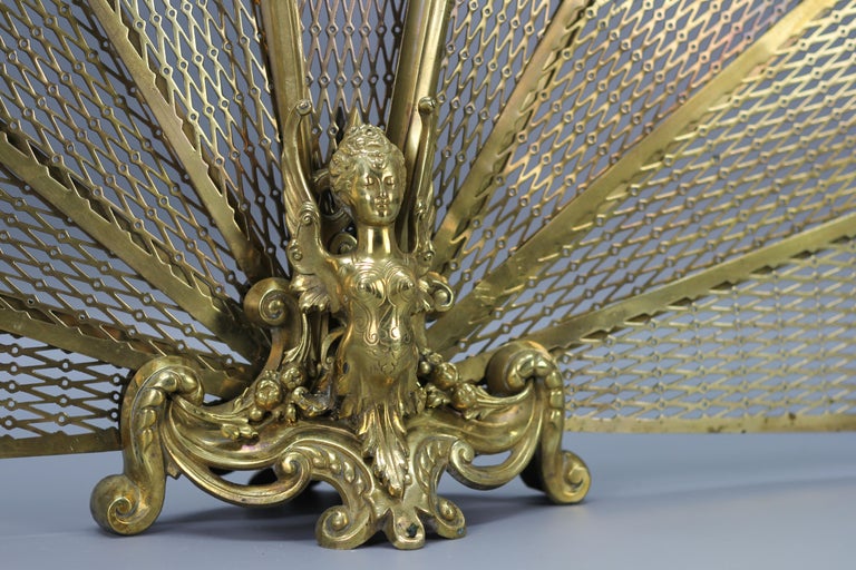 Ventilateur de cheminée art déco vintage paon pliant en