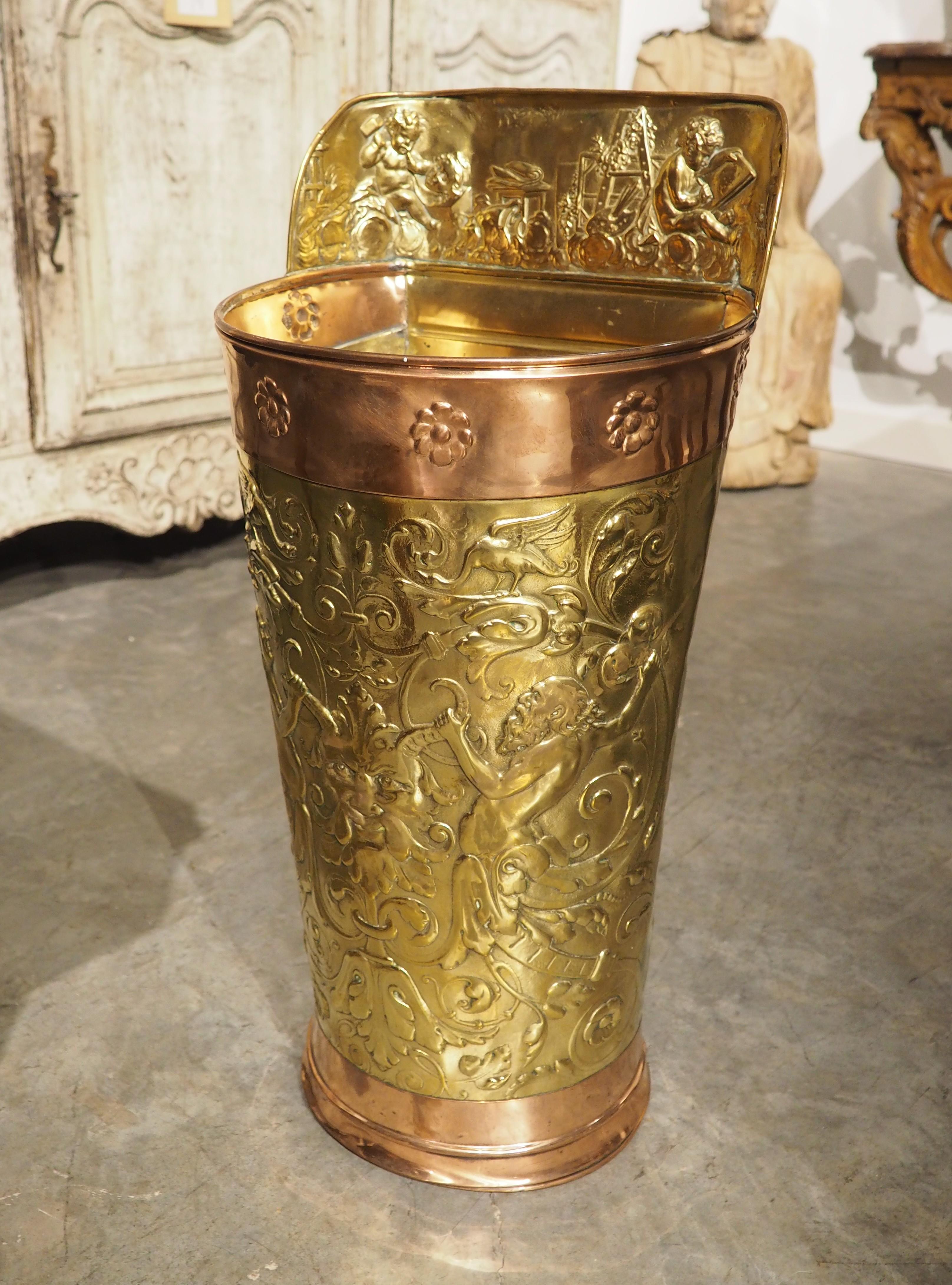 Antique French Hotte da cerimonia in ottone e rame, fine Ottocento in vendita 10