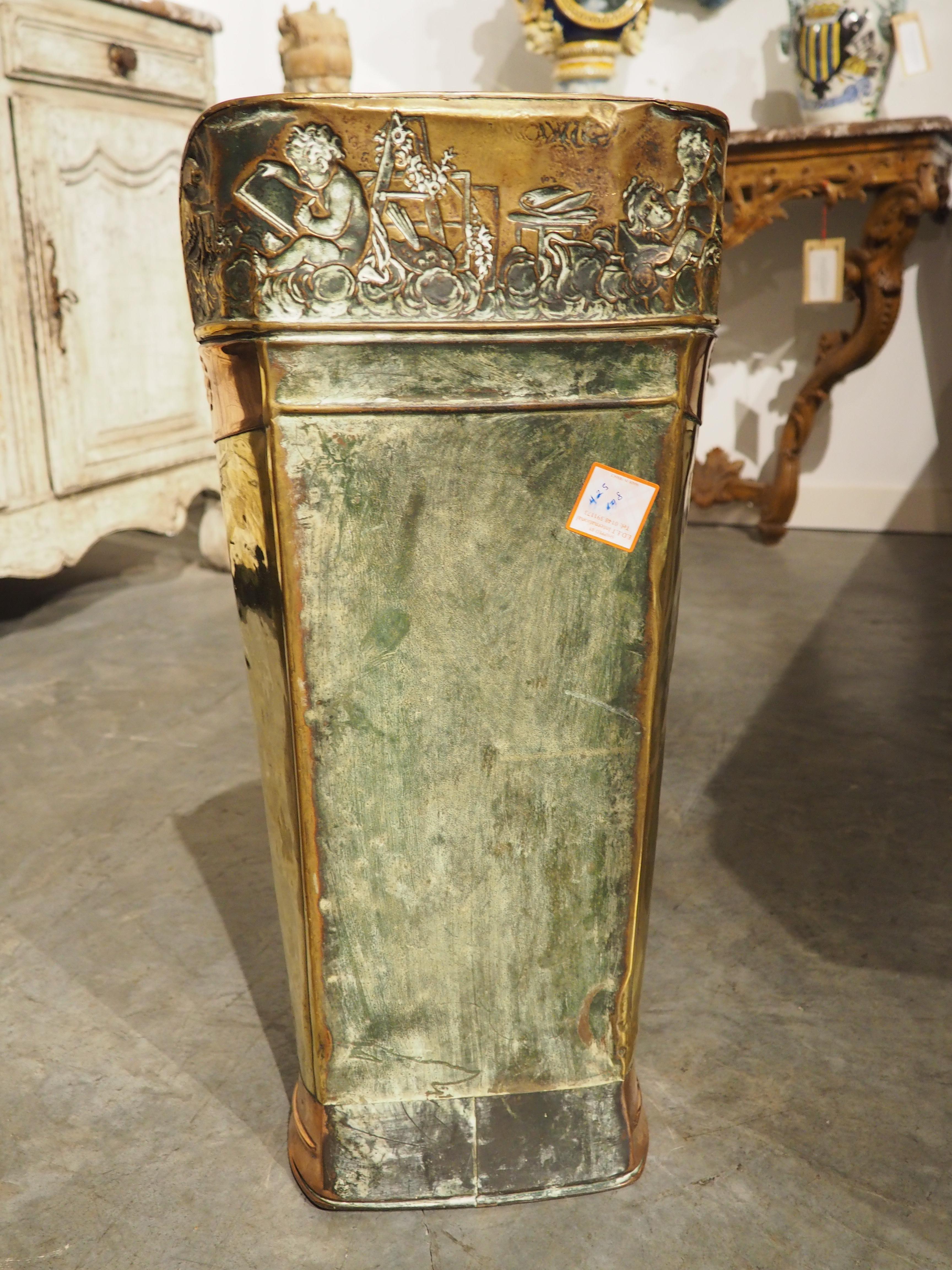 Antique French Hotte da cerimonia in ottone e rame, fine Ottocento in vendita 2