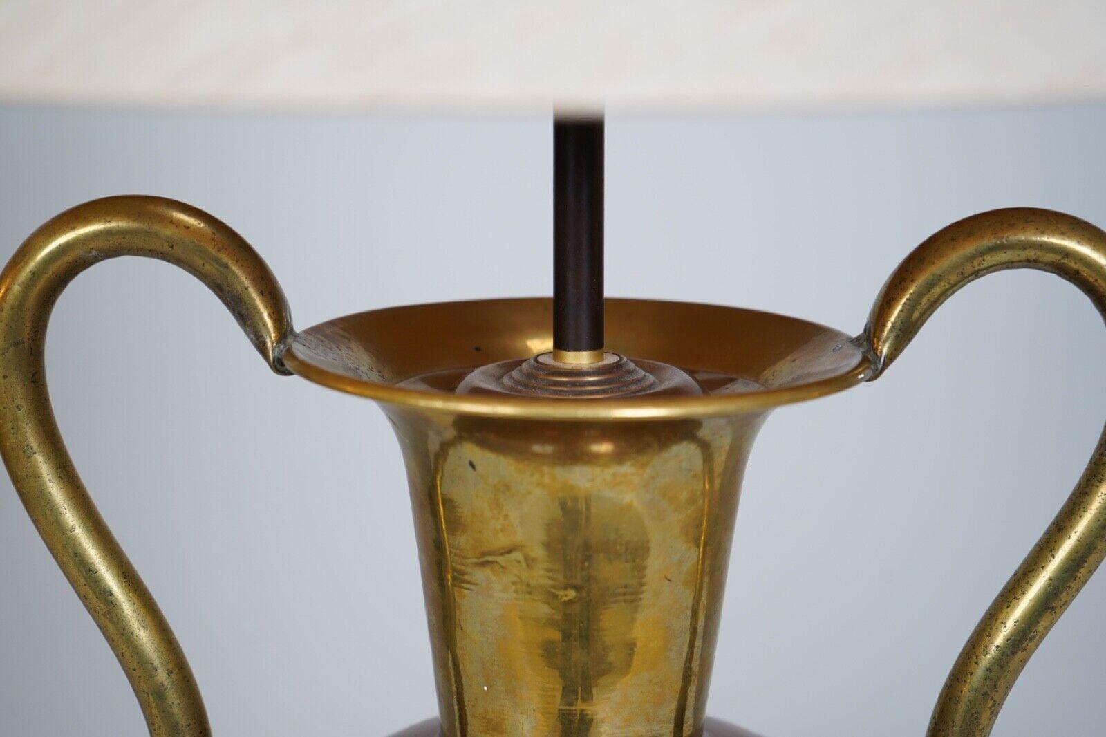 Antique French Brass And Copper Villediue Vase Lamp In Good Condition In Dorchester, GB