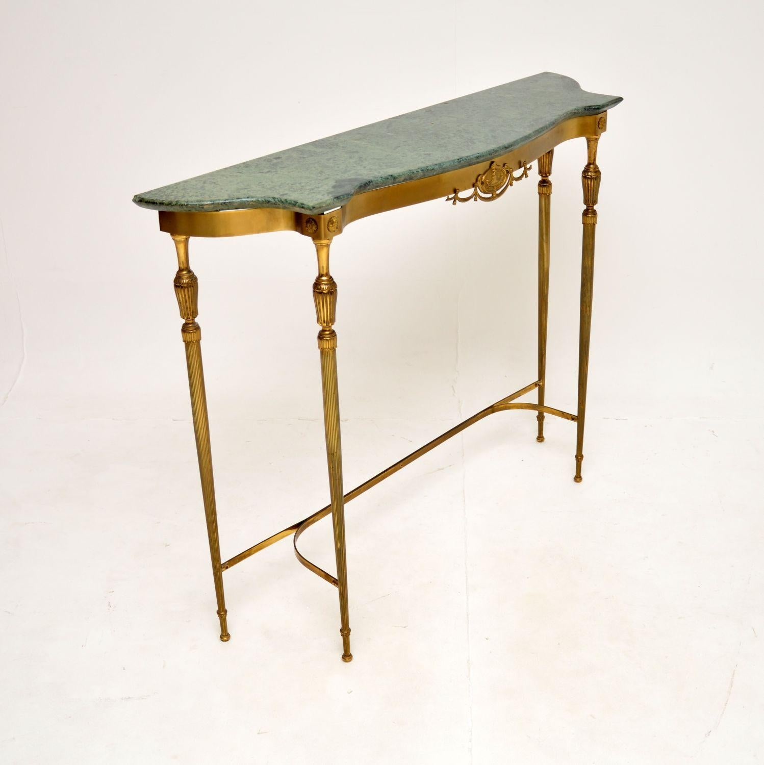 Sheraton Antique French Brass and Marble Console Table
