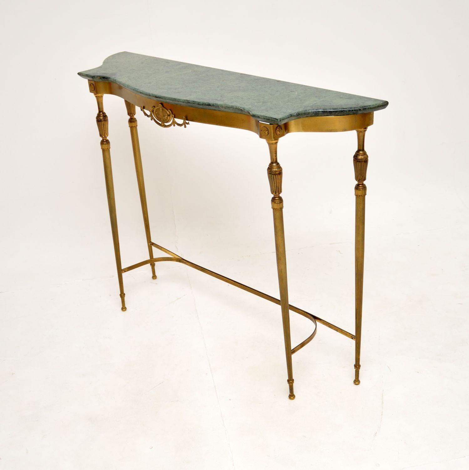 Antique French Brass and Marble Console Table In Good Condition In London, GB