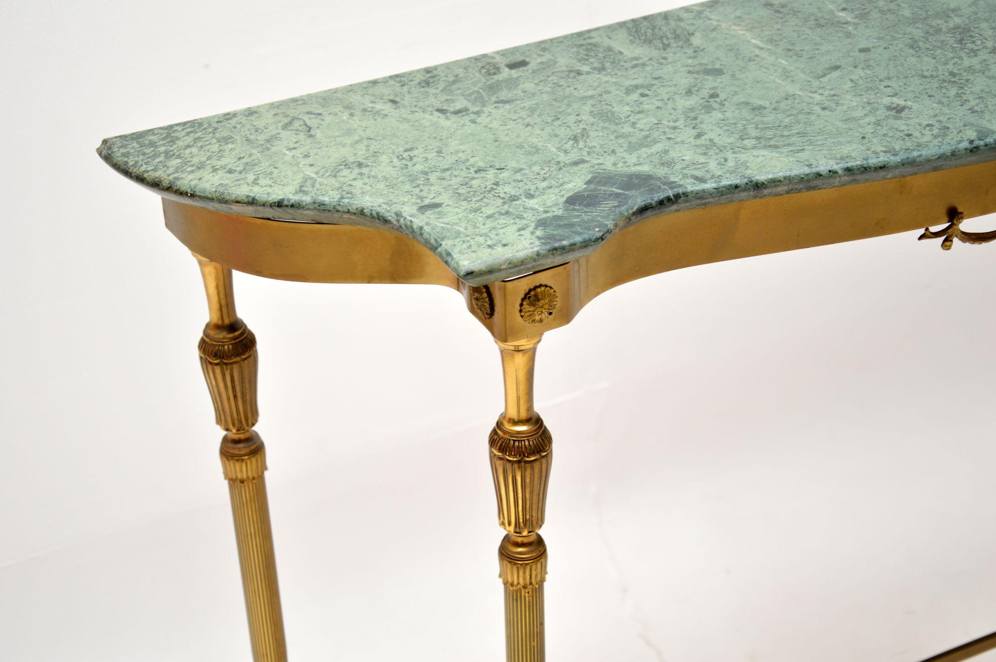 Mid-20th Century Antique French Brass and Marble Console Table