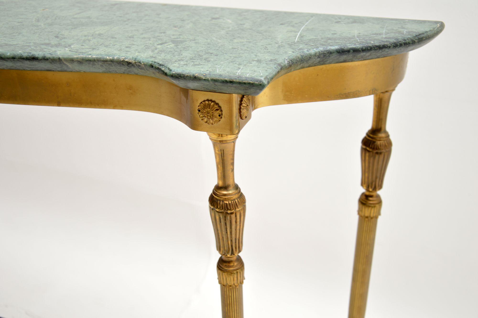 Antique French Brass and Marble Console Table 2