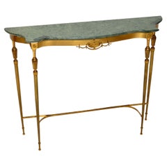 Antique French Brass and Marble Console Table