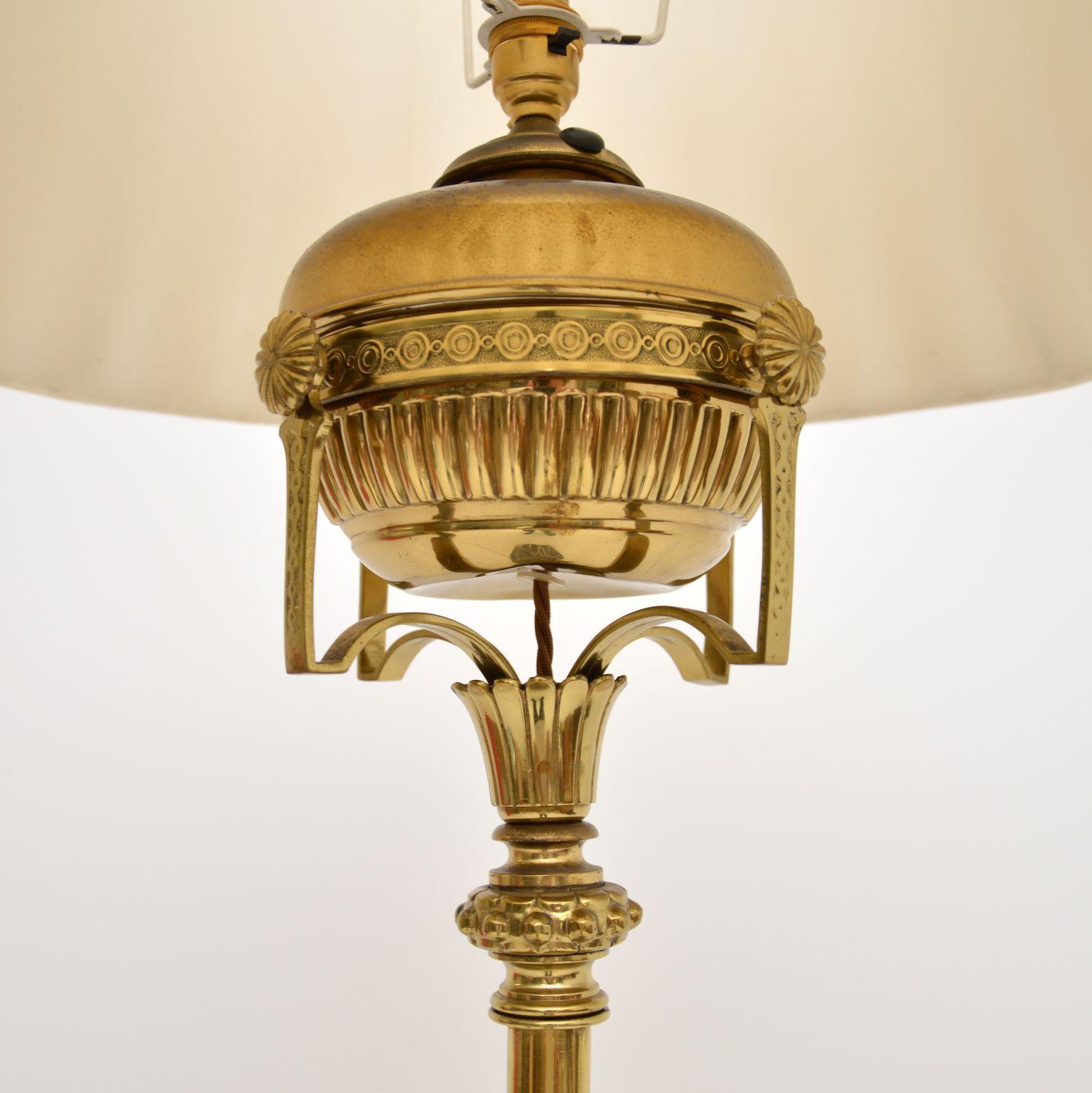 Antique French Brass and Marble Floor Lamp For Sale at 1stDibs