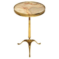 Antique French Brass and Onyx Side Table