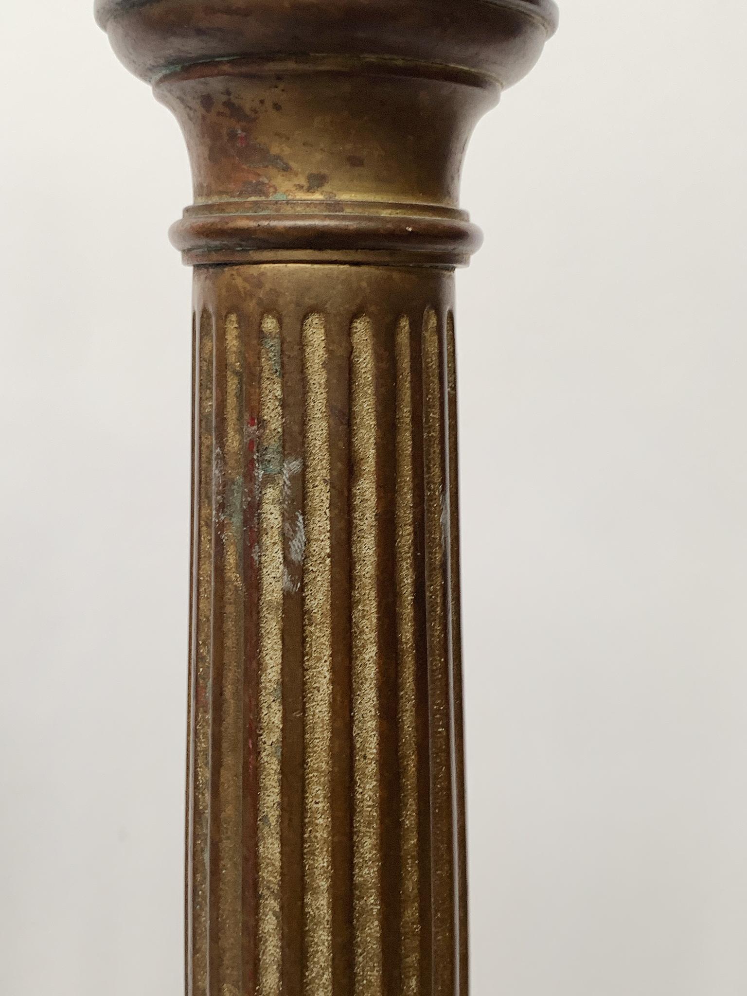 19th Century Antique French Brass Andirons - A Pair For Sale