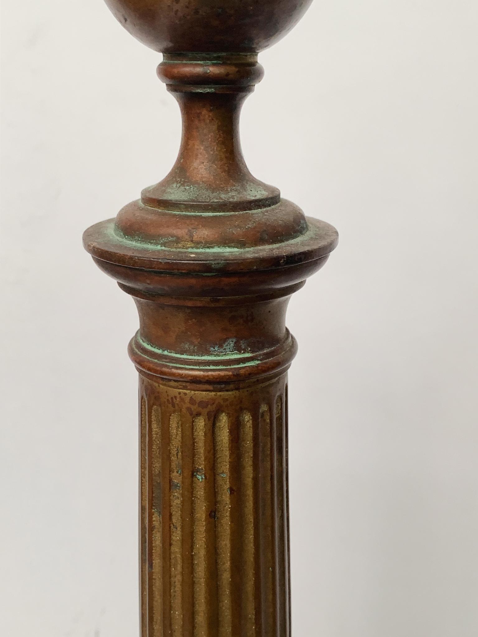 Antique French Brass Andirons - A Pair For Sale 1