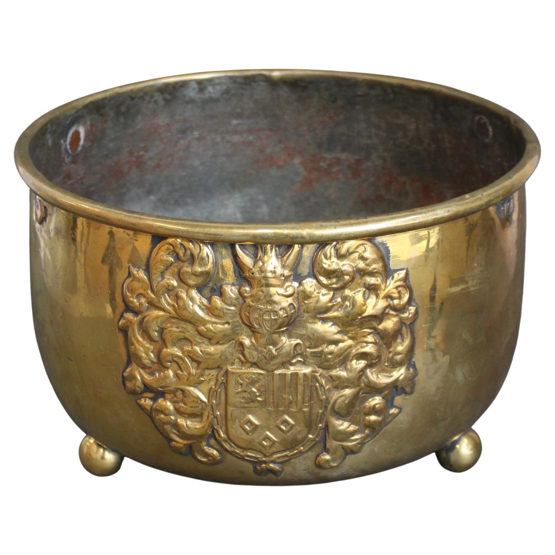 Antique French Brass Cachepot (circa 1700s)