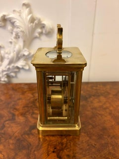 Antique French Brass Carriage Clock – 8 Day Movement