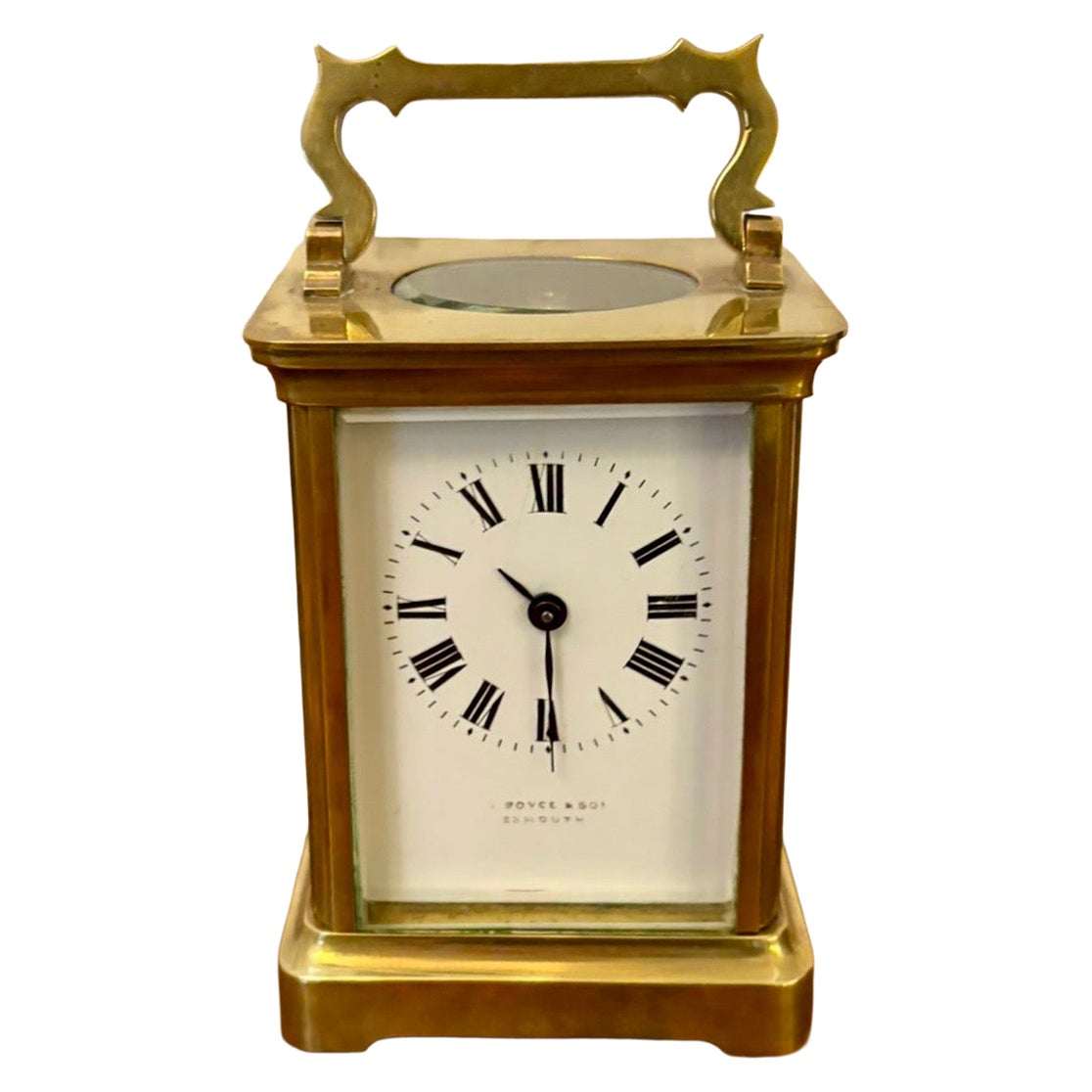 Antique French Brass Carriage Clock – 8 Day Movement