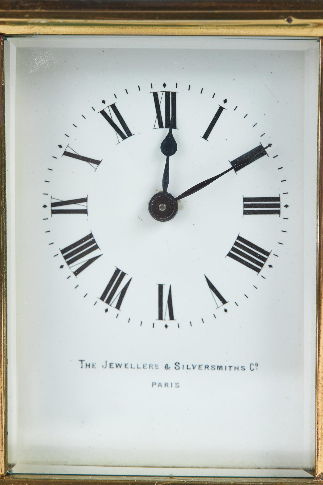 Antique French Brass Carriage Clock In Good Condition For Sale In Ipswich, GB