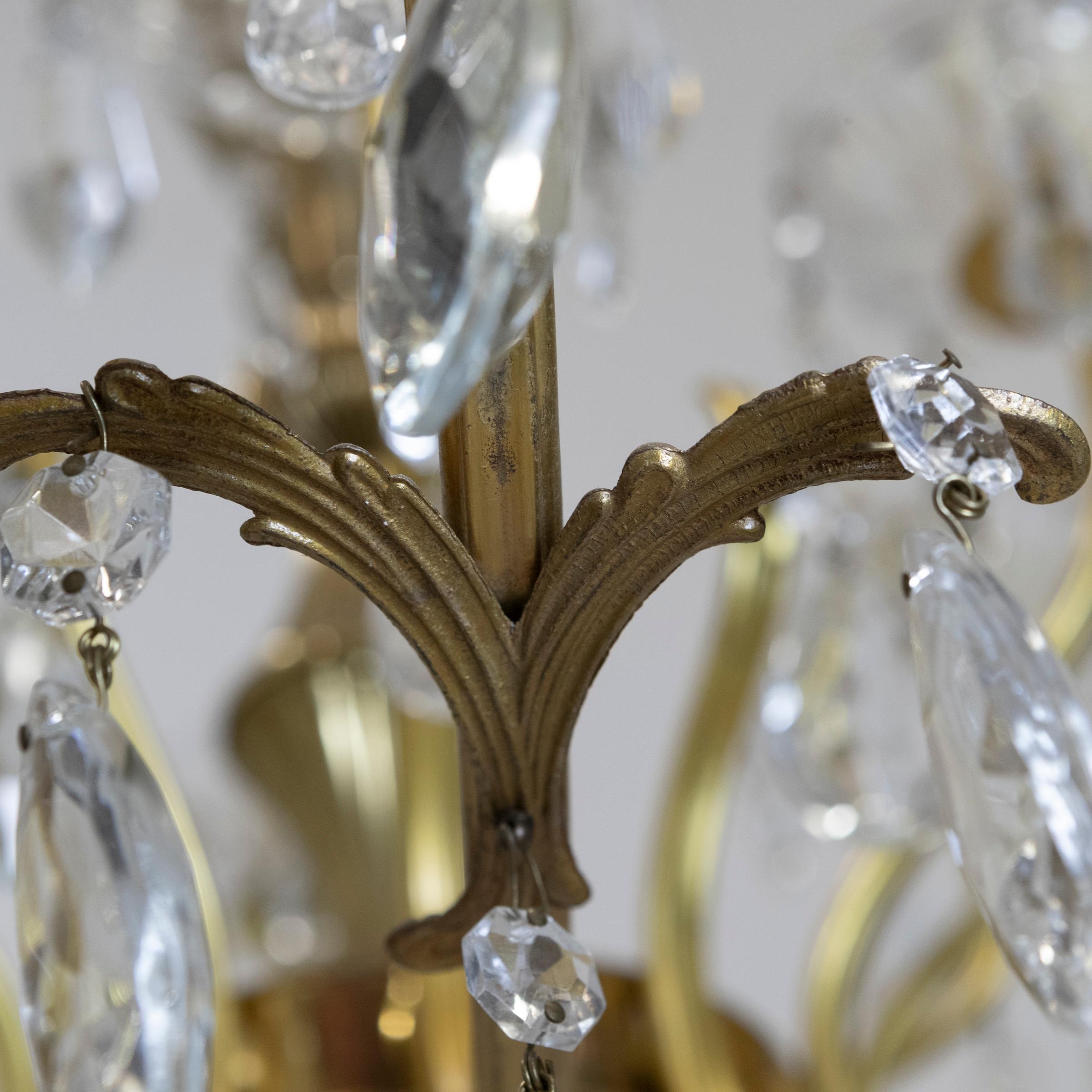 Antique French Brass & Chandelier For Sale 6