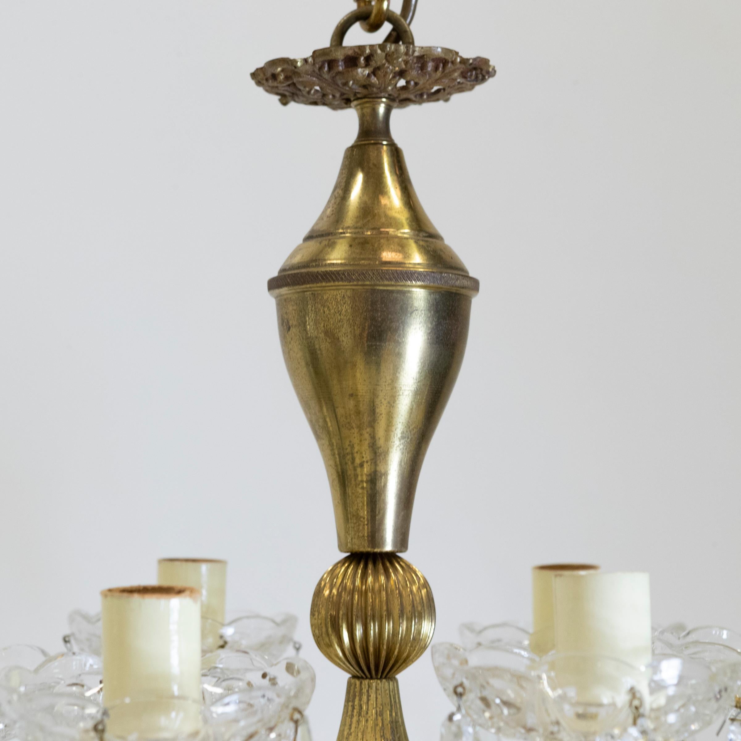 Antique French Brass & Chandelier For Sale 2