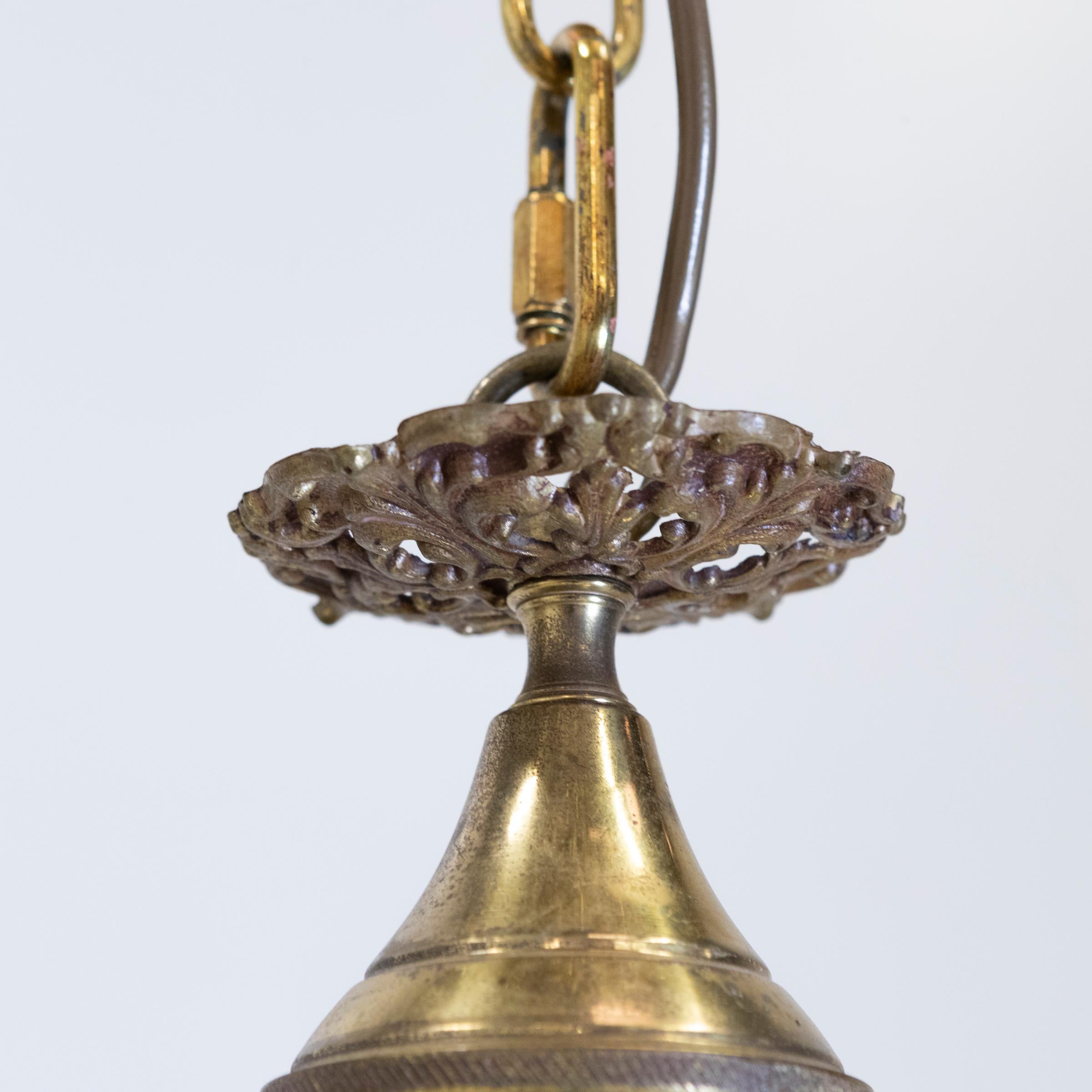 Antique French Brass & Chandelier For Sale 3