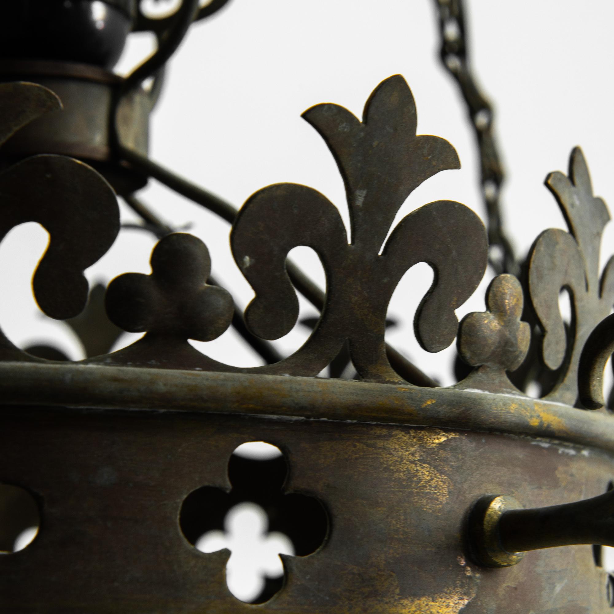 Antique French Brass Chandelier 4