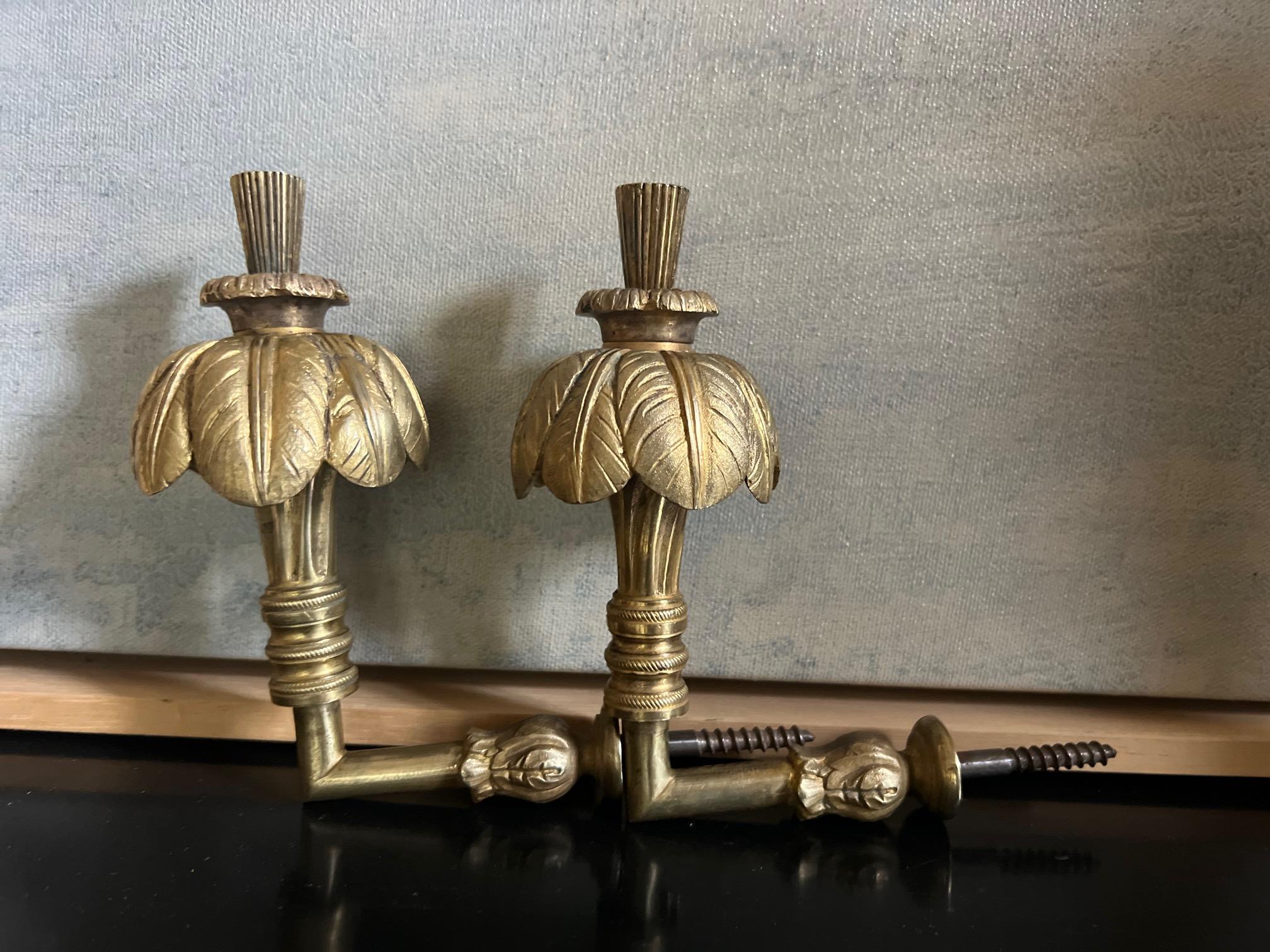 Antique French Brass Curtain Tie Backs, Set of 2 4