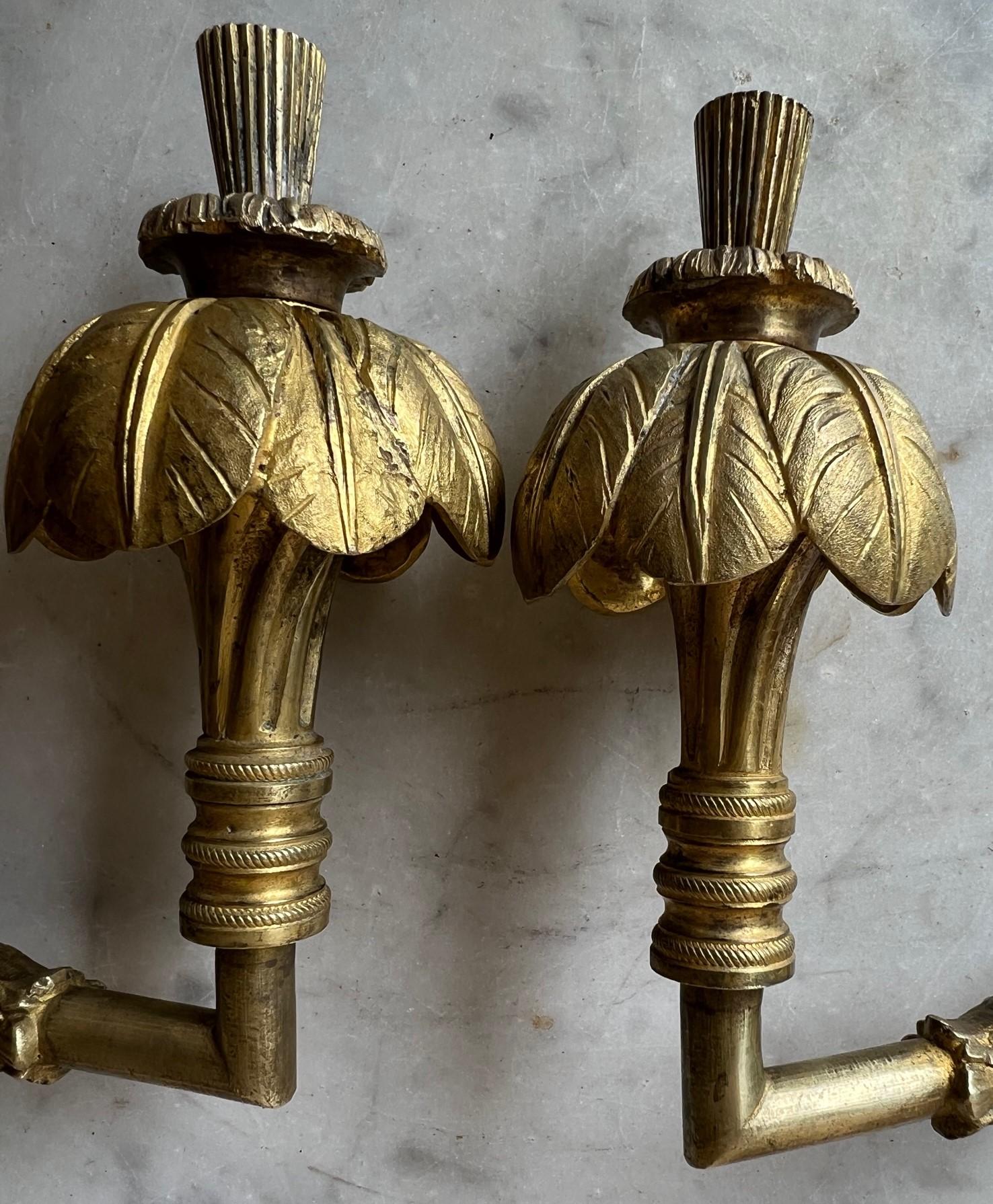 Cast Antique French Brass Curtain Tie Backs, Set of 2