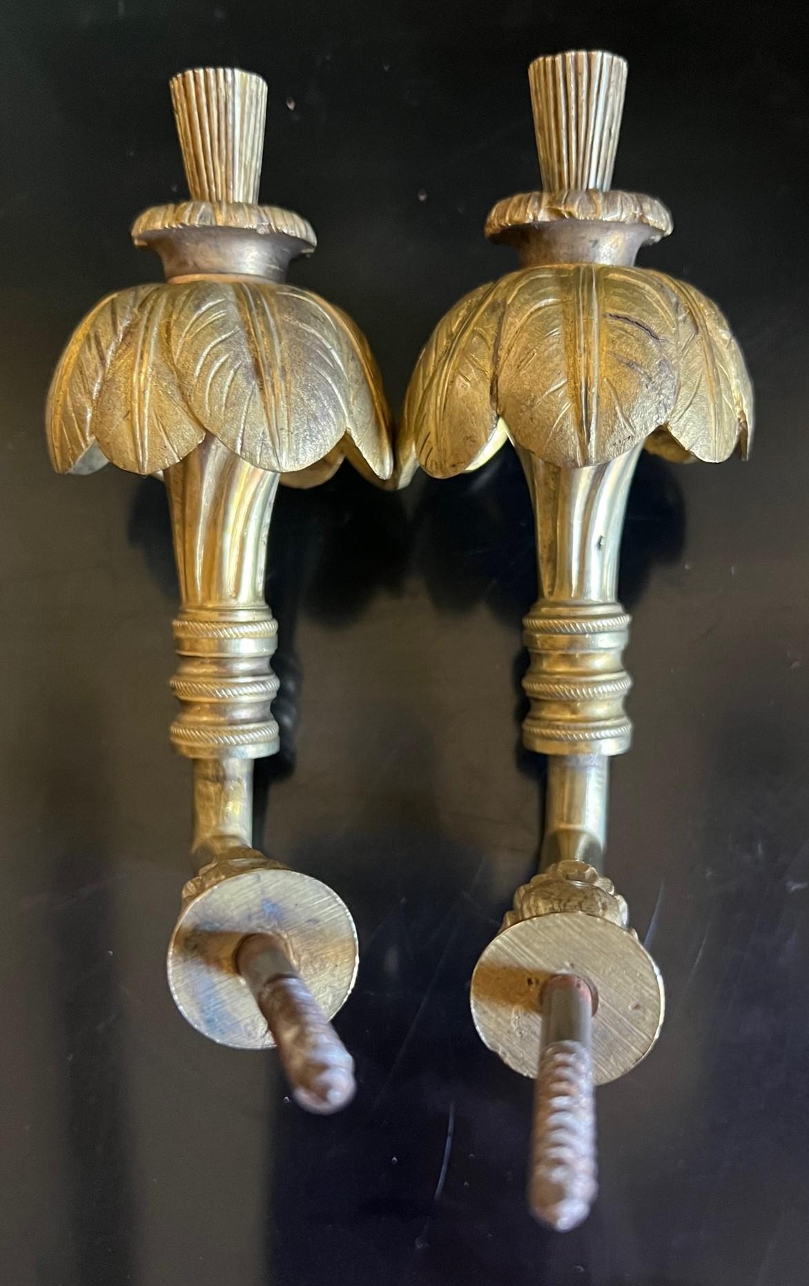 Early 20th Century Antique French Brass Curtain Tie Backs, Set of 2