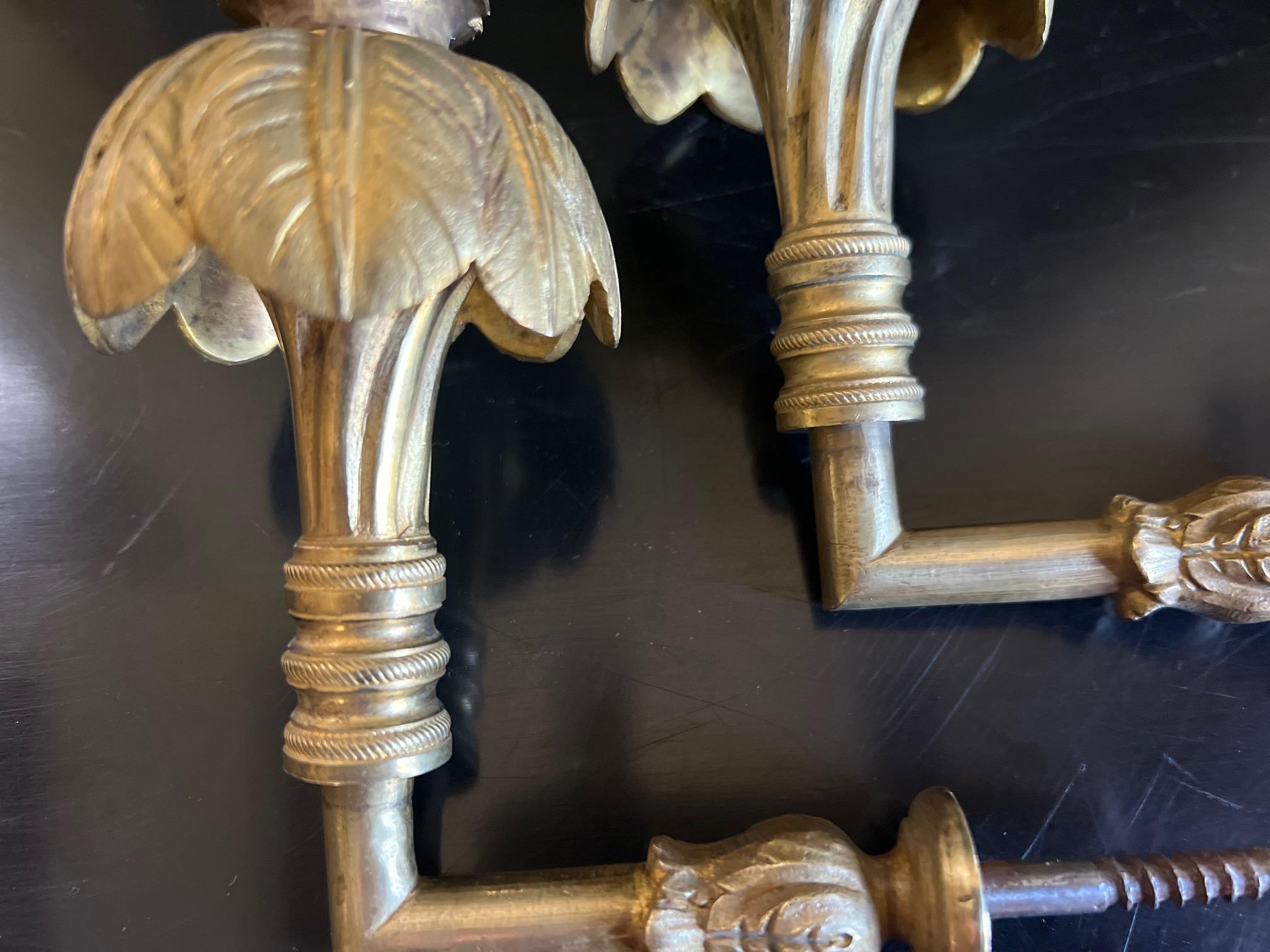 Antique French Brass Curtain Tie Backs, Set of 2 3