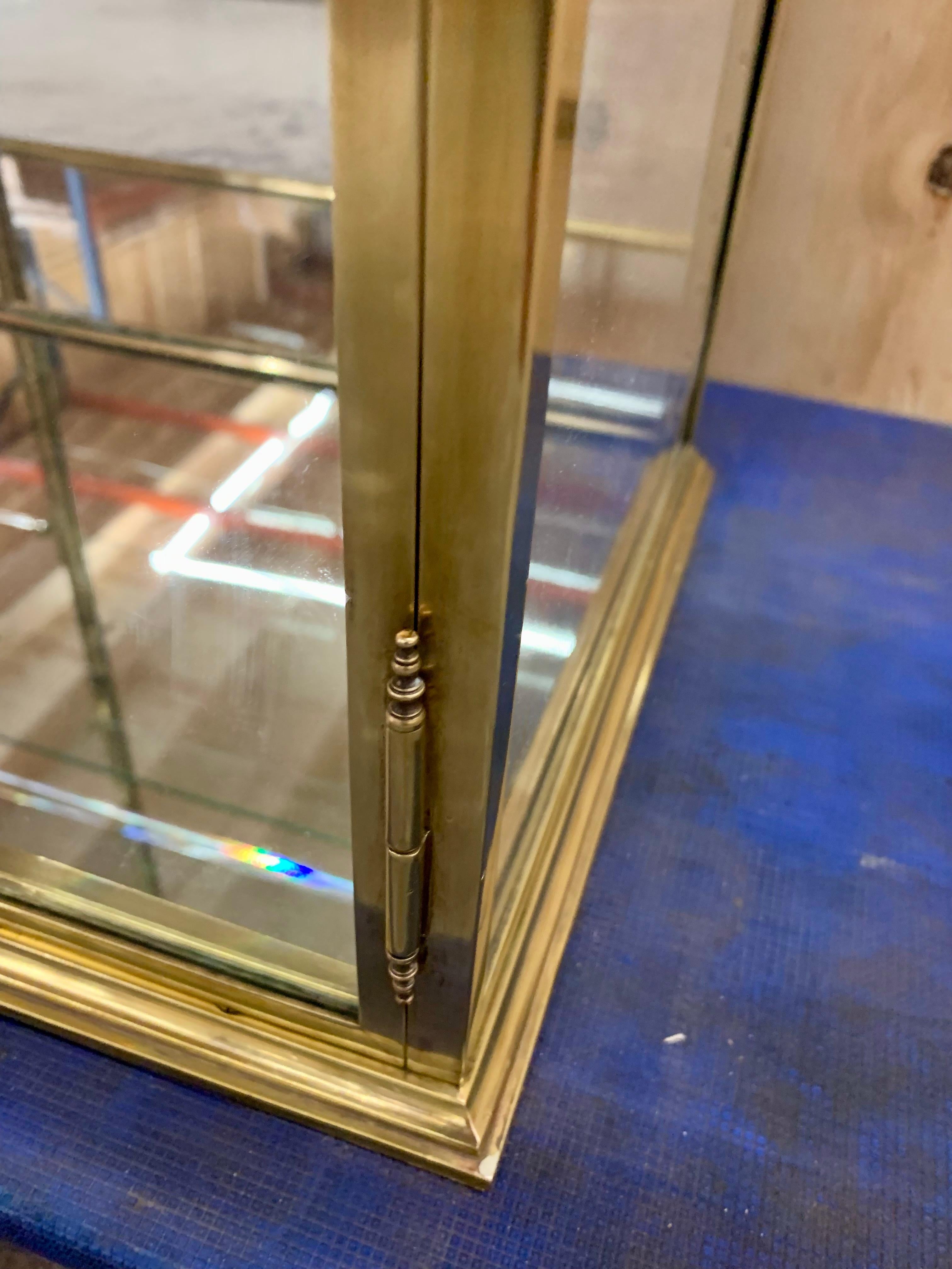 Antique French Brass Dispaly Cabinet - Wall Vitrine 6