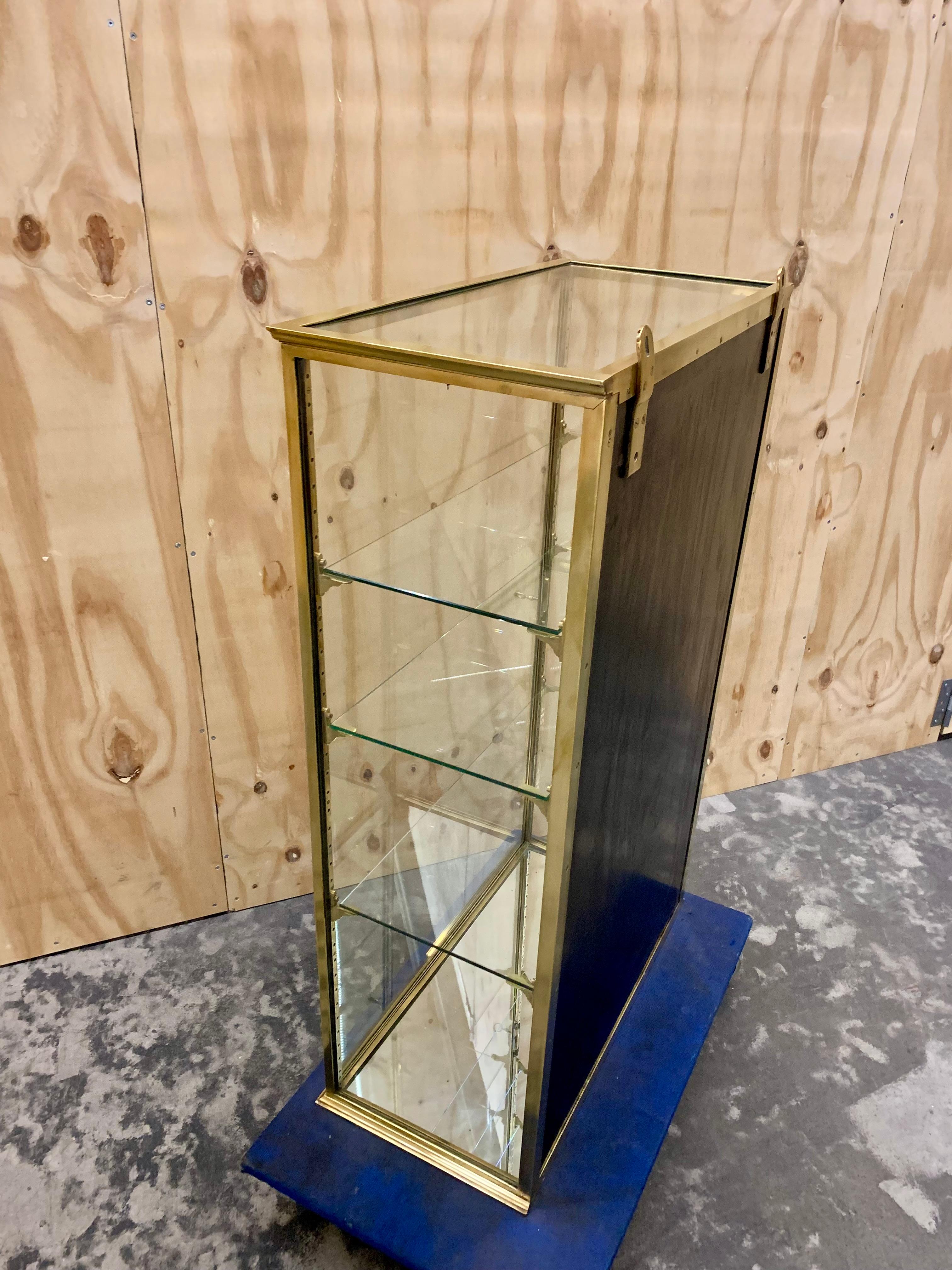 Antique French Brass Dispaly Cabinet - Wall Vitrine 9