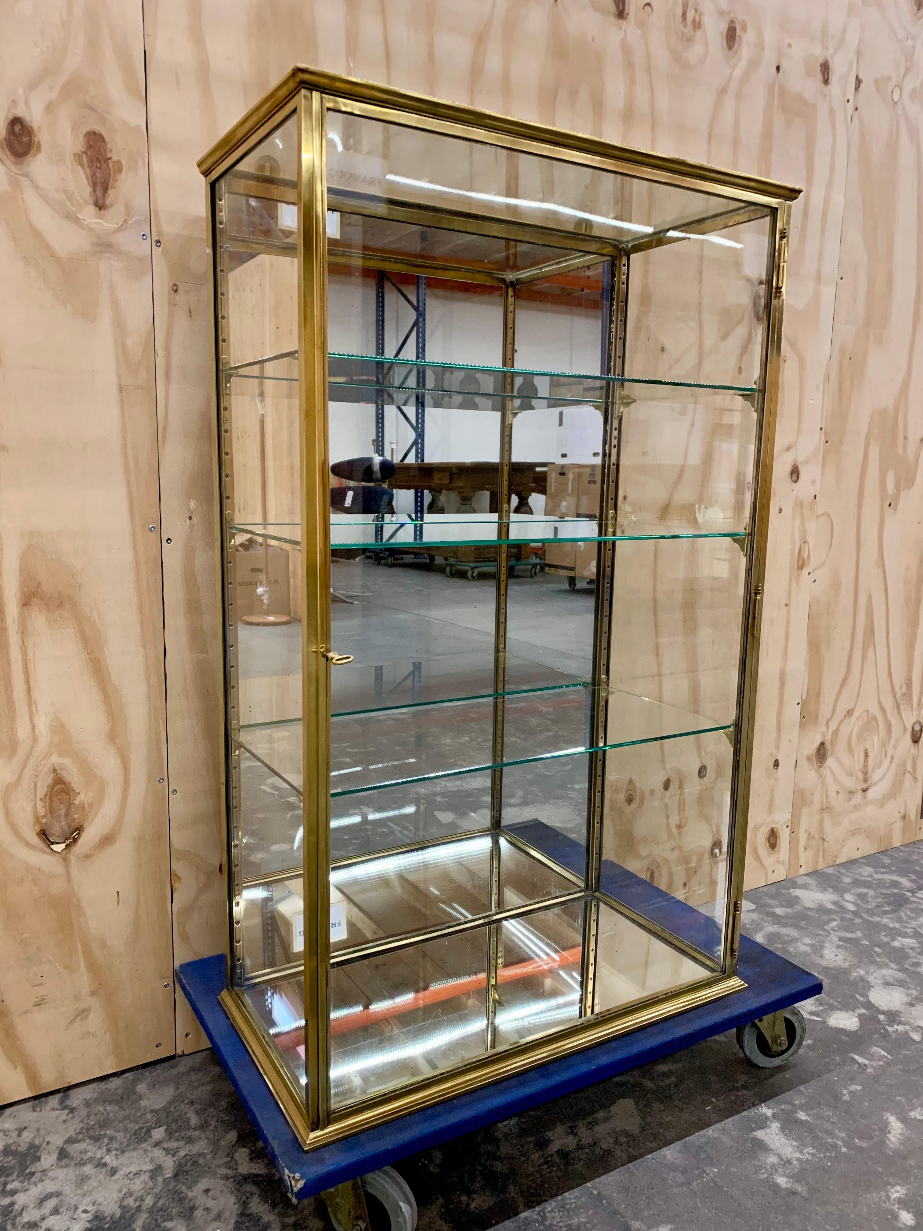 Antique French Brass Dispaly Cabinet - Wall Vitrine 1