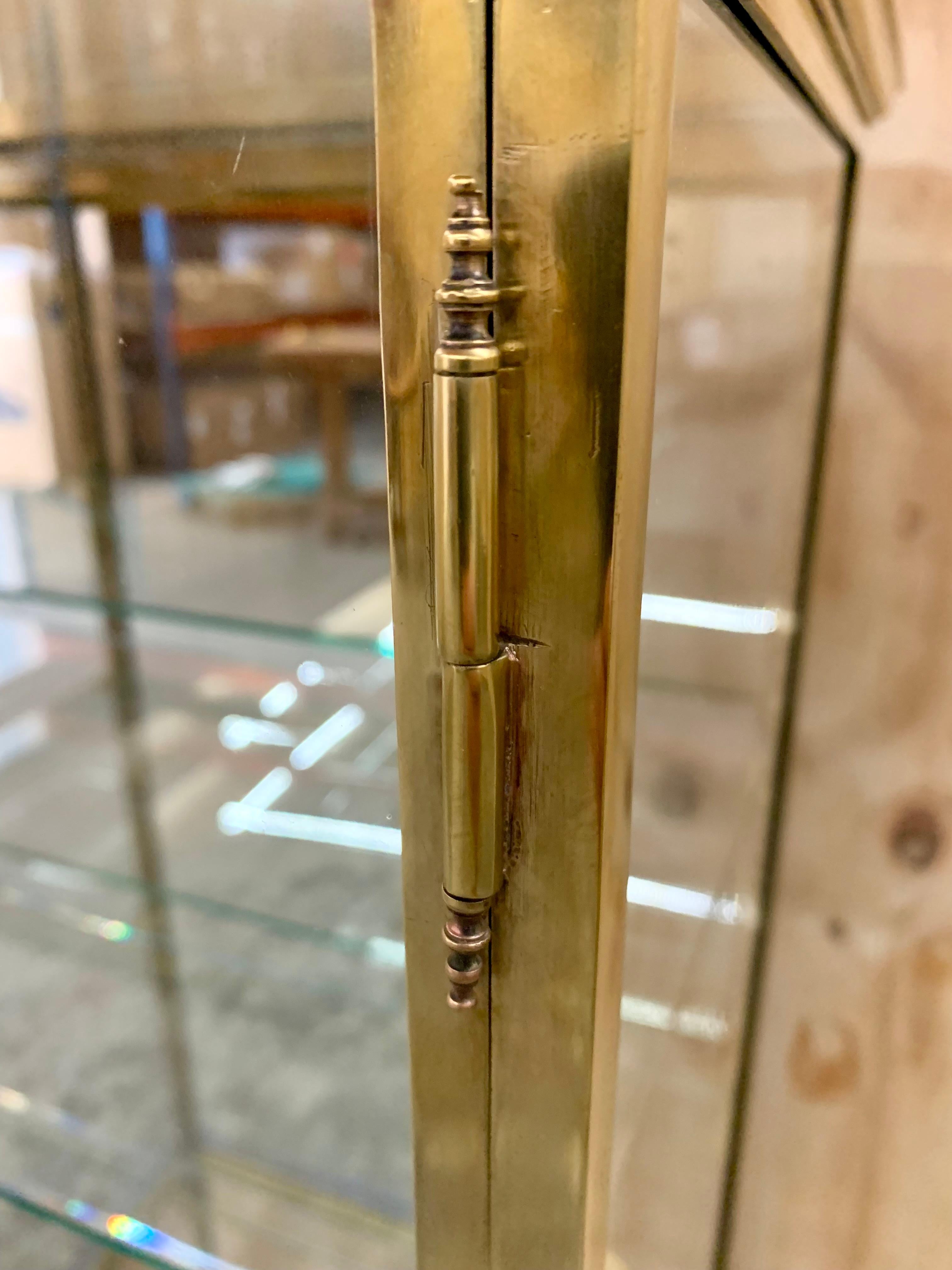 Antique French Brass Dispaly Cabinet - Wall Vitrine 5