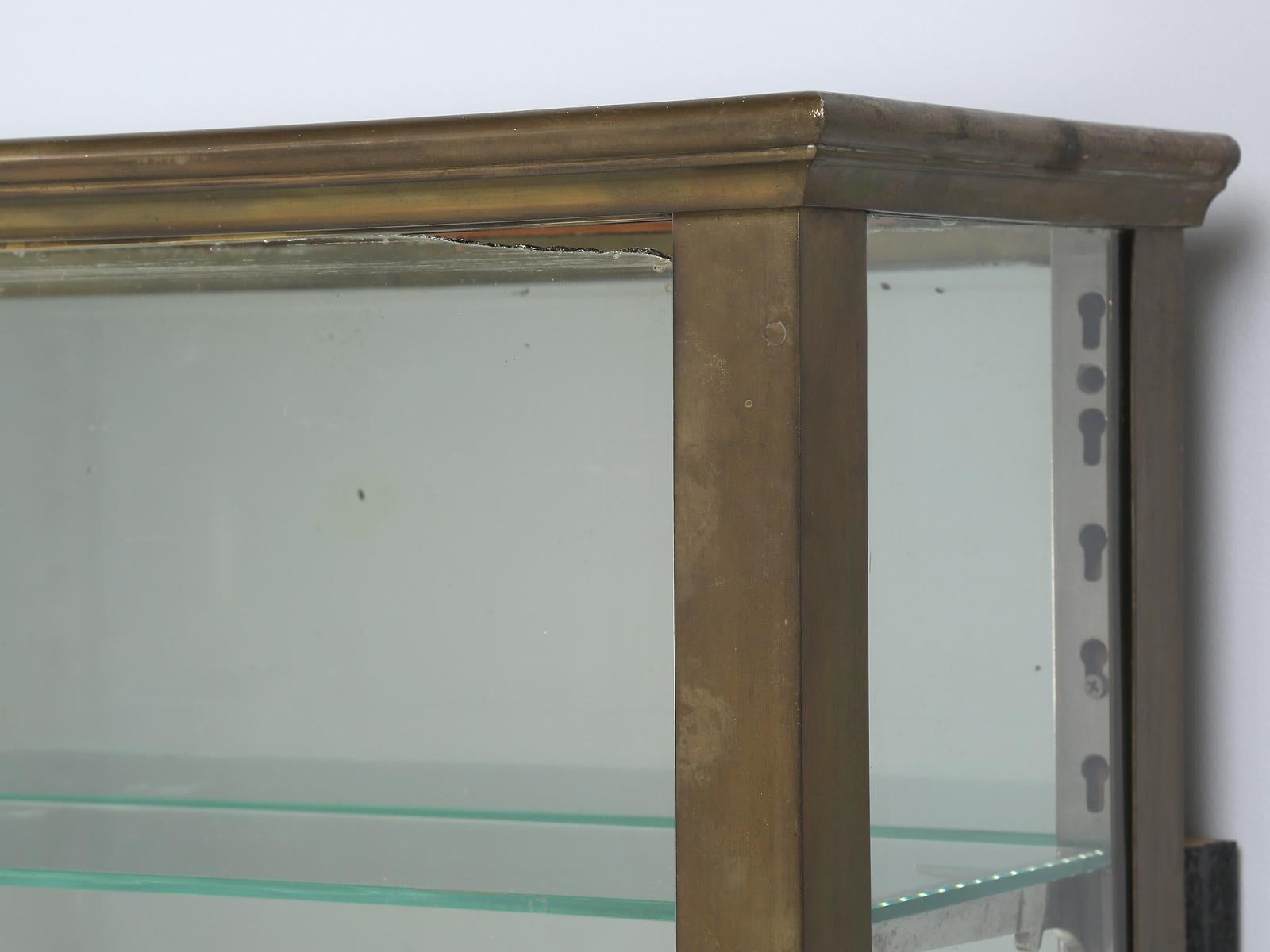 Early 20th Century Antique French Brass Display Cabinet or Curio or Collection Cabinet