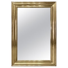Antique French Brass Framed Bistro Mirror