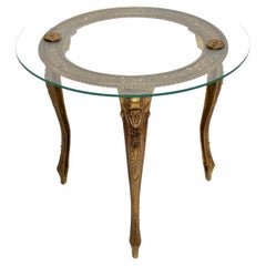 Antique French Brass & Glass Coffee / Side Table