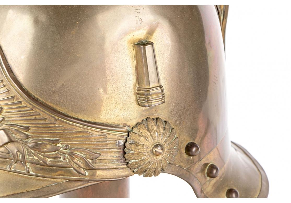 19th Century Antique French Brass Helmet Recreated as Lamp For Sale
