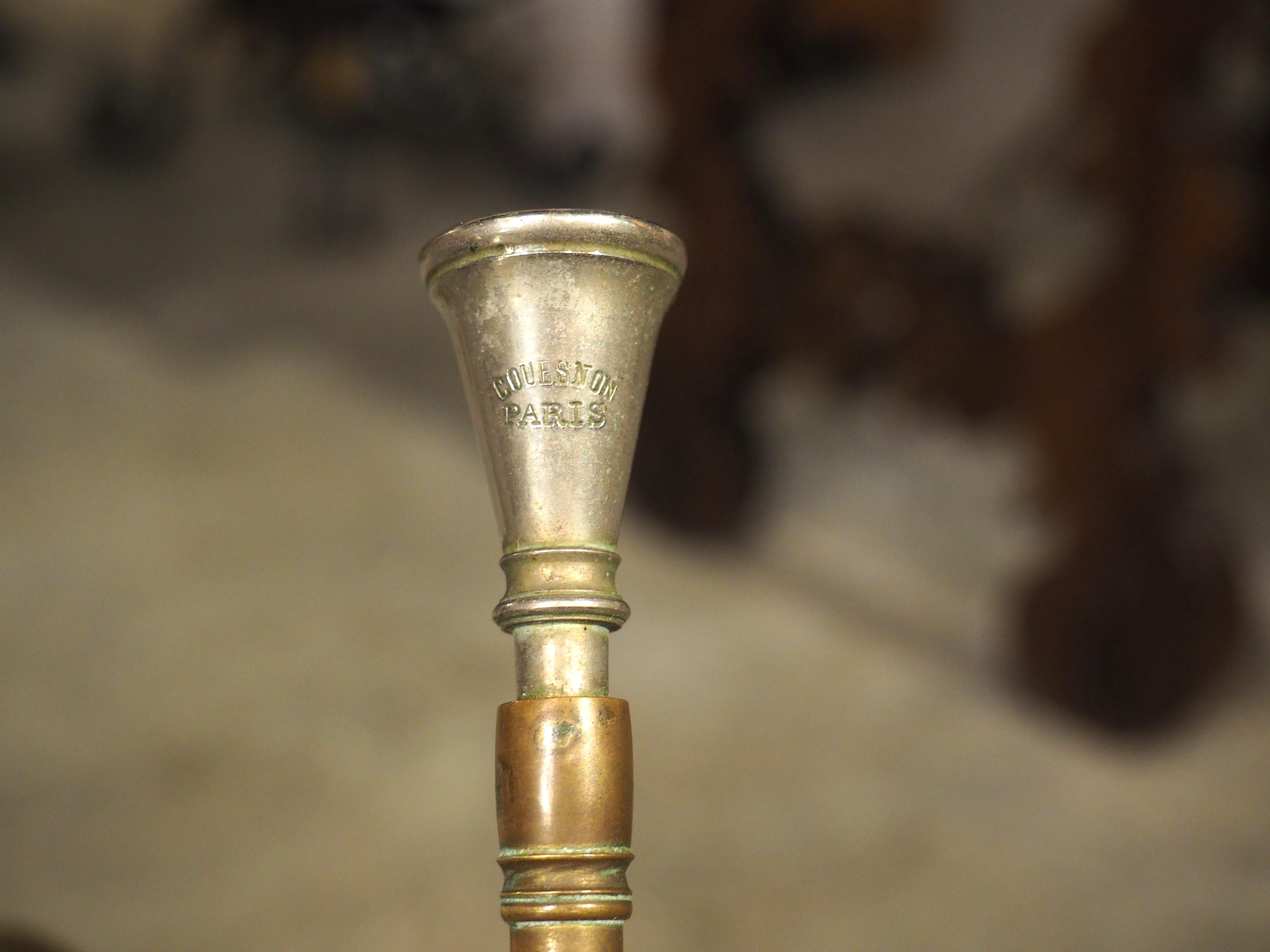Cor de chasse français ancien en laiton, 