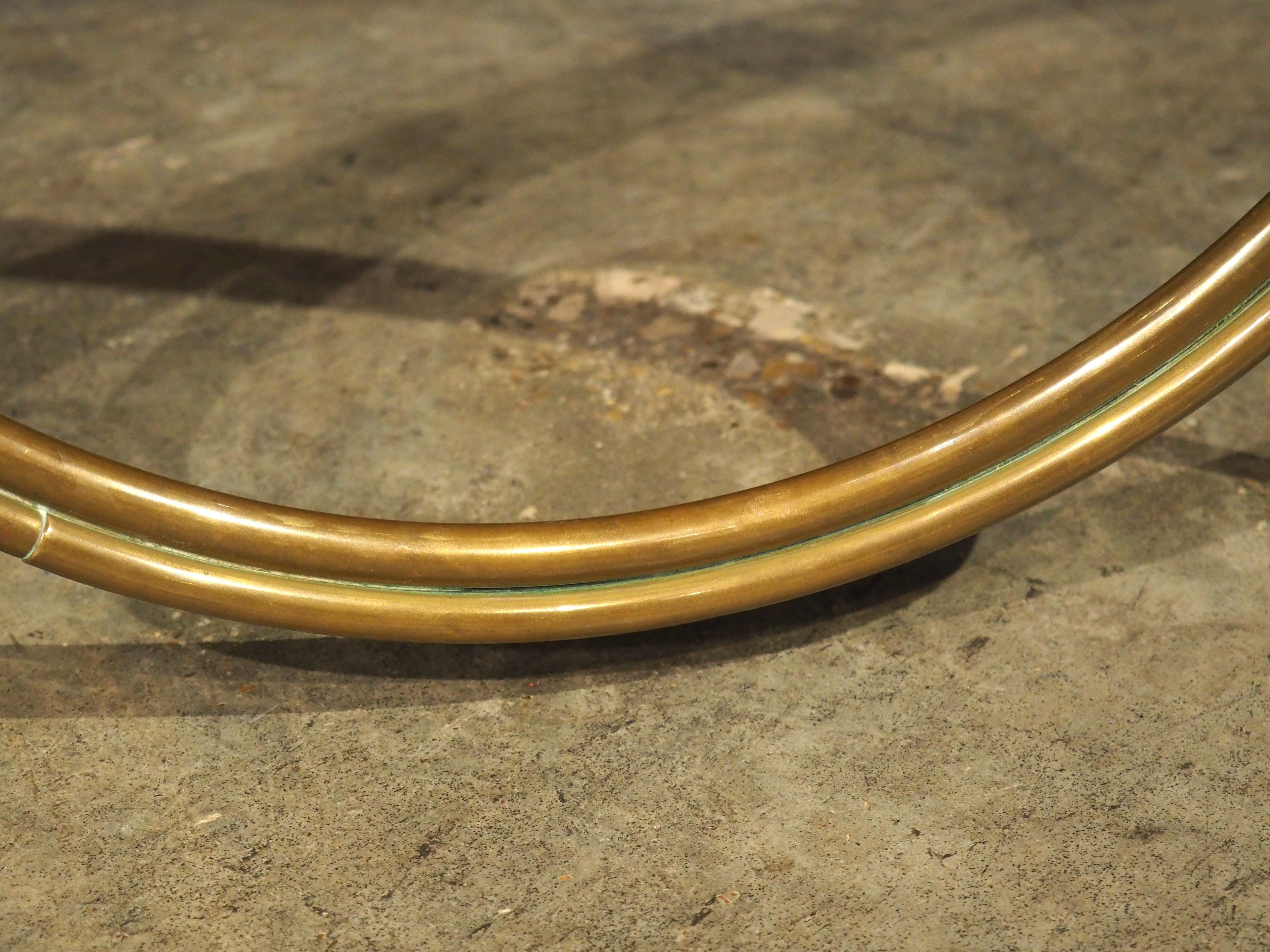 Antique French Brass Hunting Horn, ‘Le Cor de Chasse’, by Couesnon, Early 1900s In Good Condition In Dallas, TX