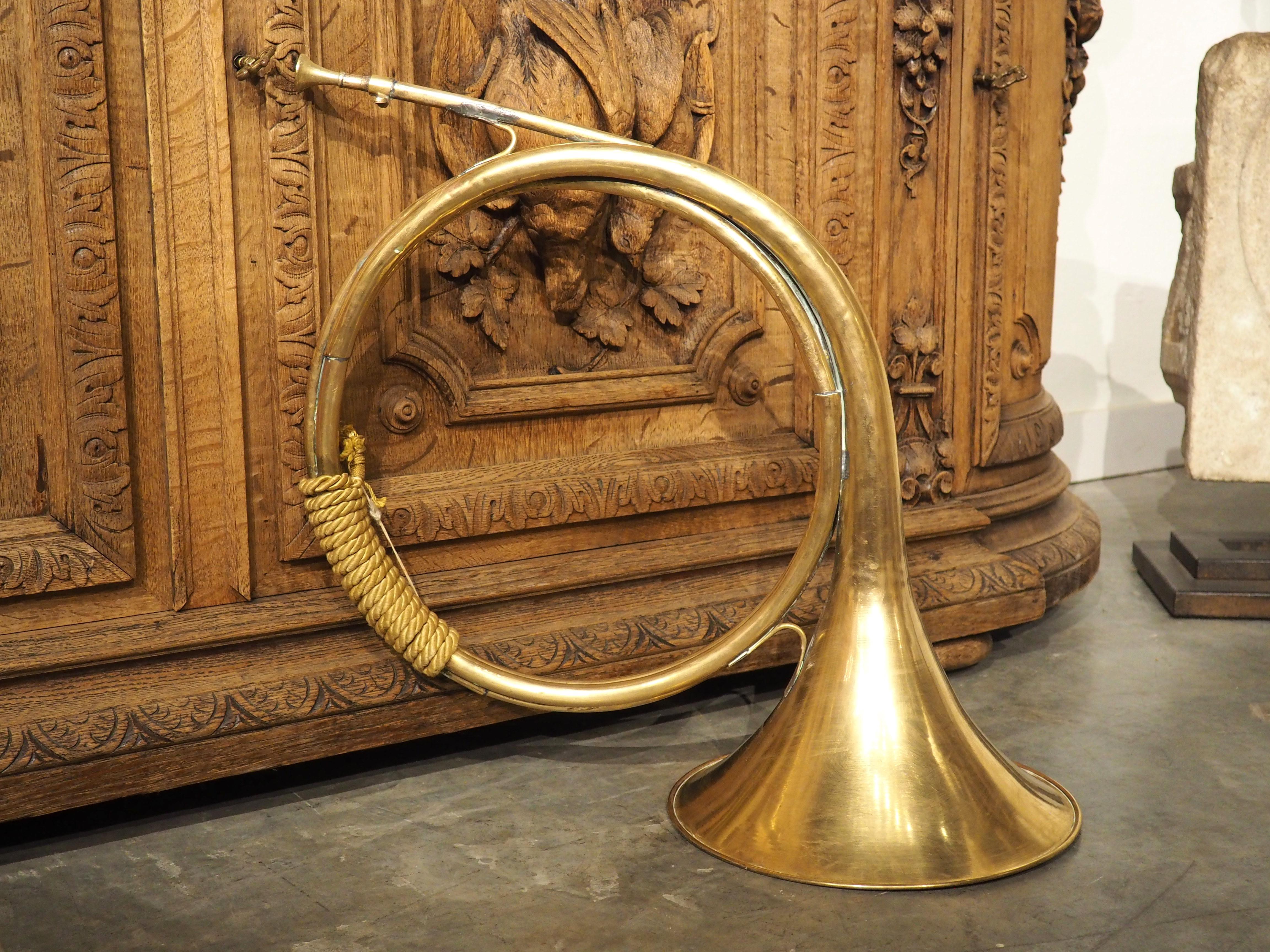 Antique French Brass Hunting Horn, 