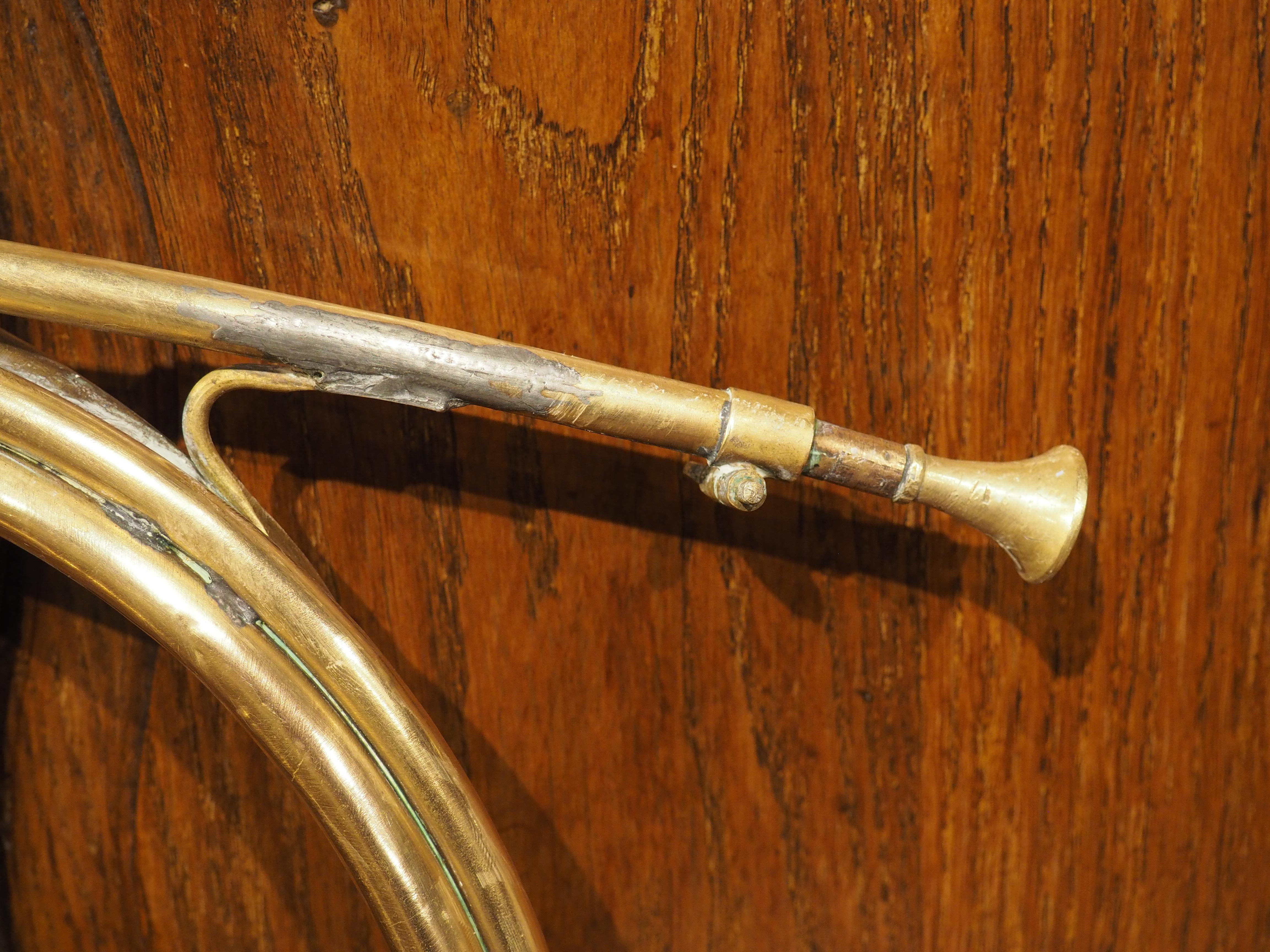 Antique French Brass Hunting Horn, 